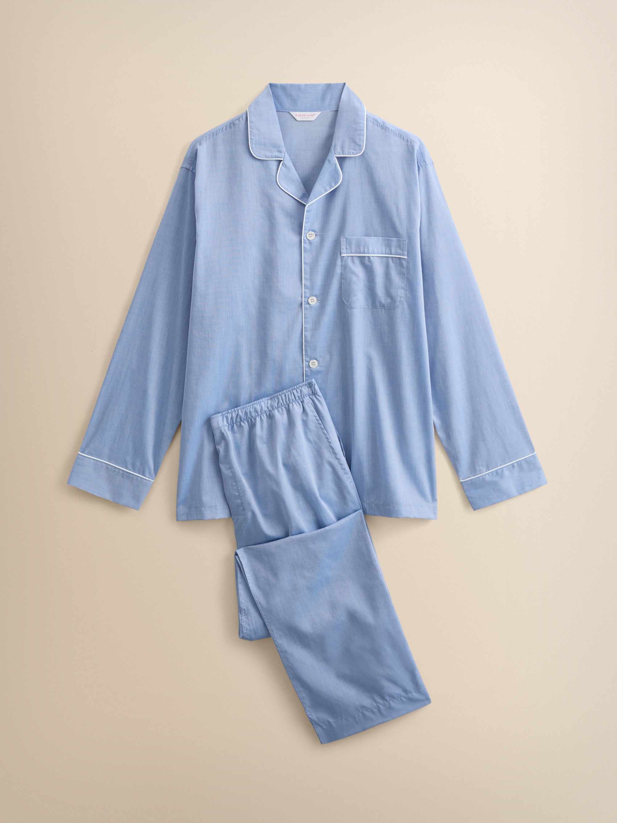 Amalfi Cotton Batiste Pyjamas Cornflower Blue