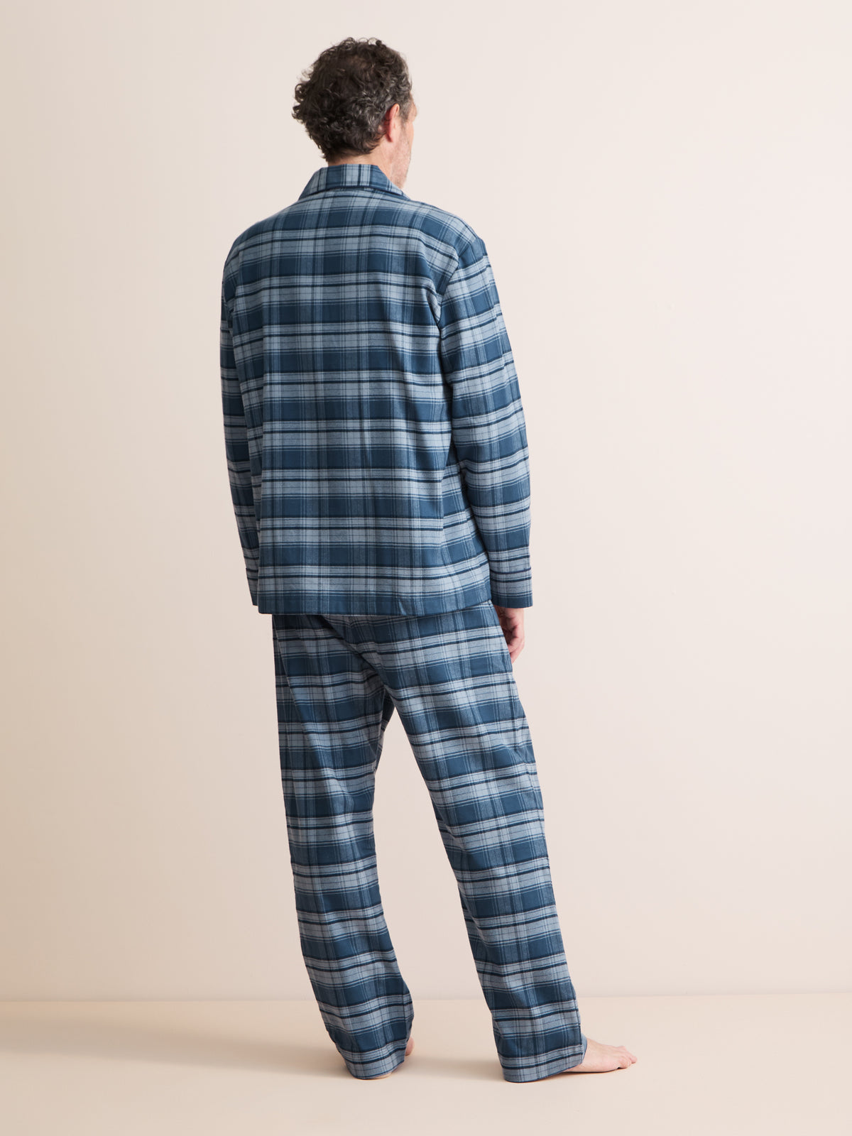 Kelburn Brushed Cotton Pyjamas Blue Check