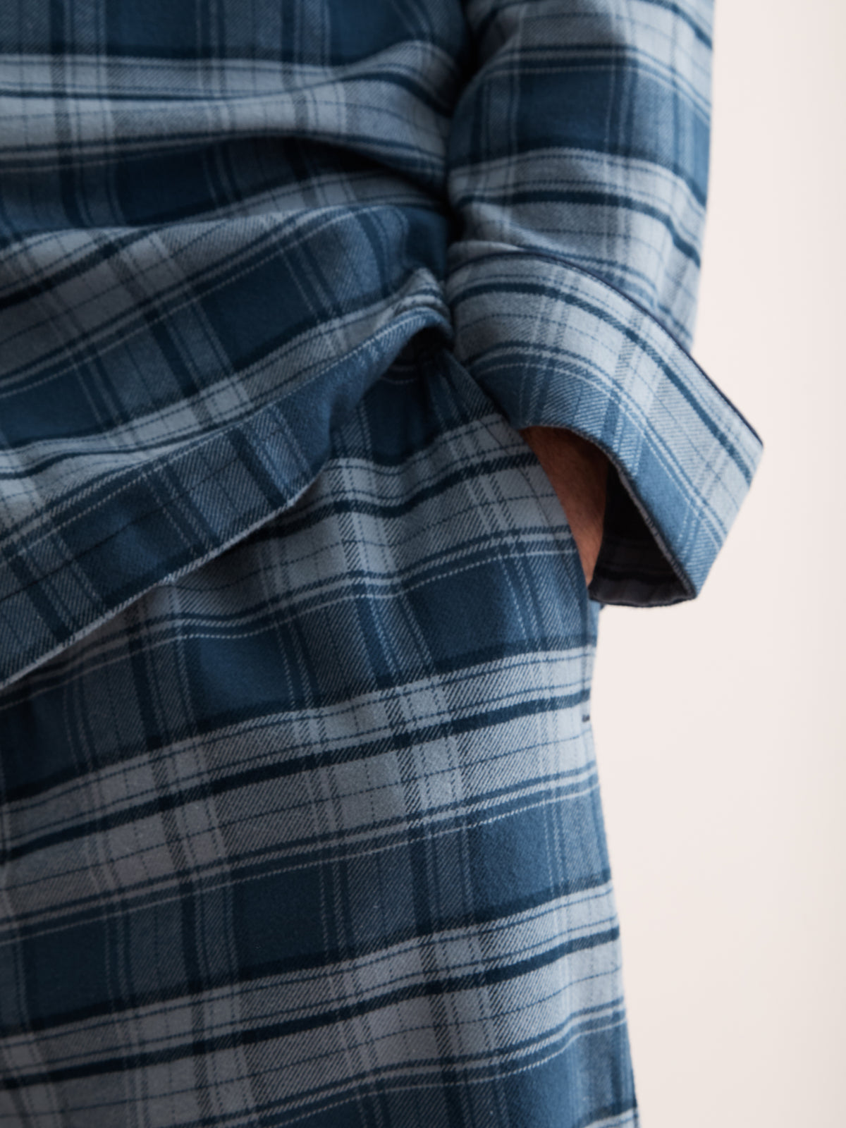 Kelburn Brushed Cotton Pyjamas Blue Check