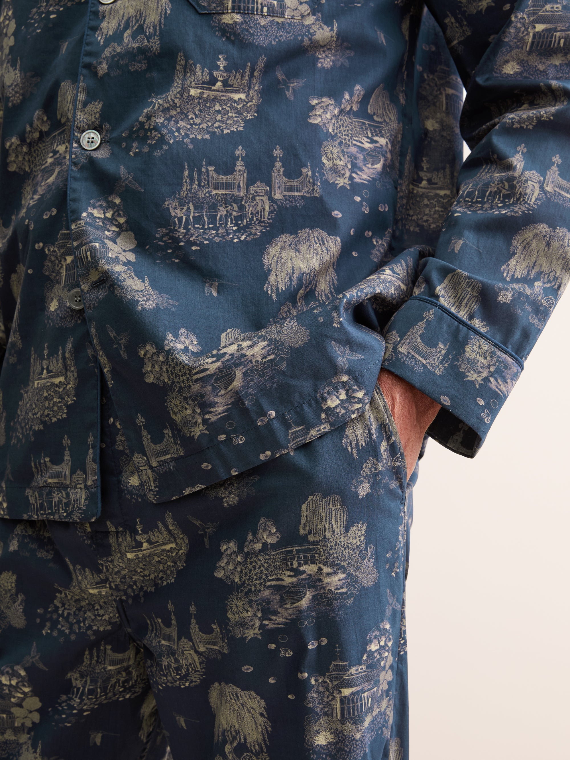 Men's Classic Fit Pajamas London Toile Navy
