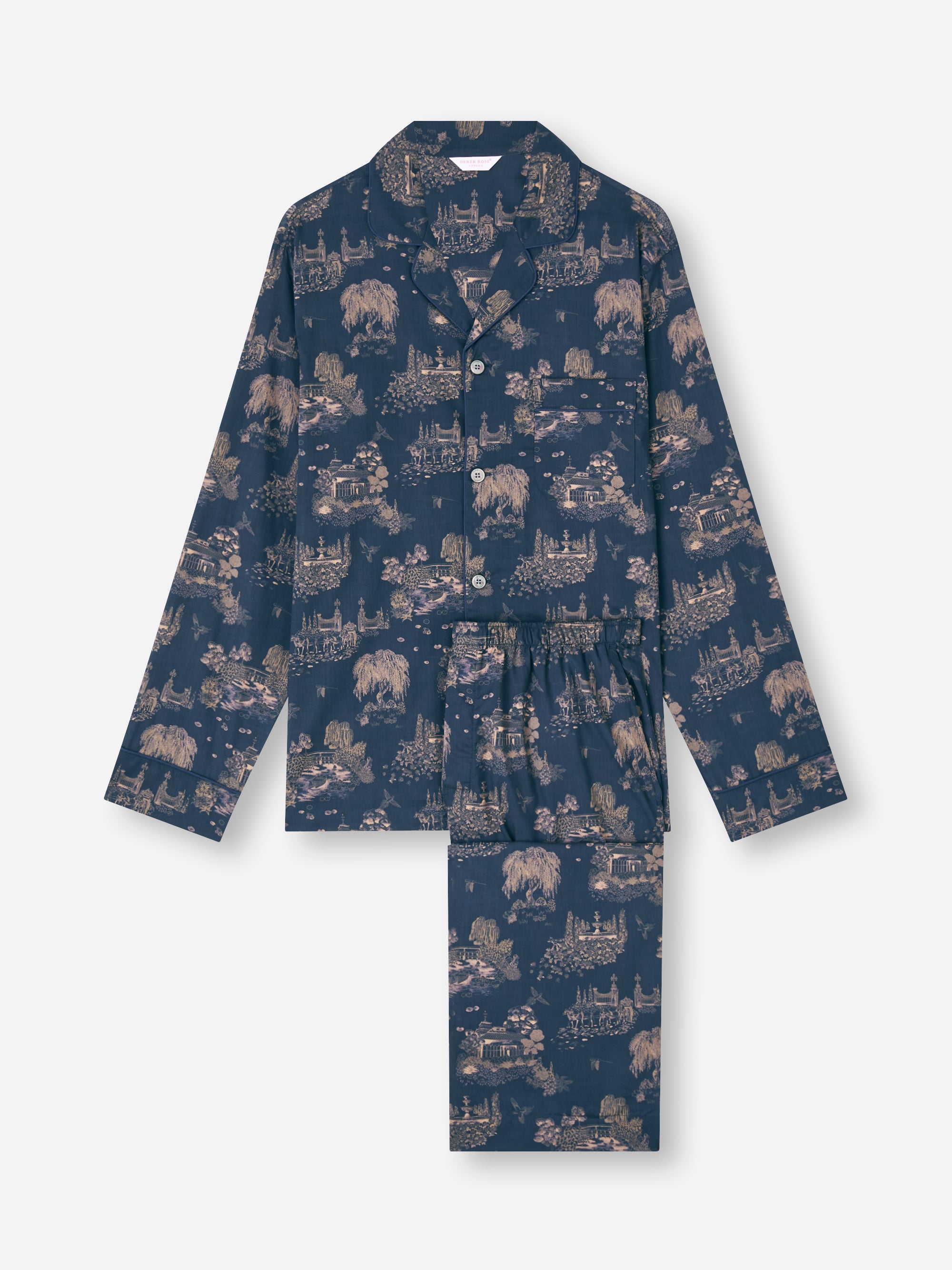 Men's Classic Fit Pajamas London Toile Navy