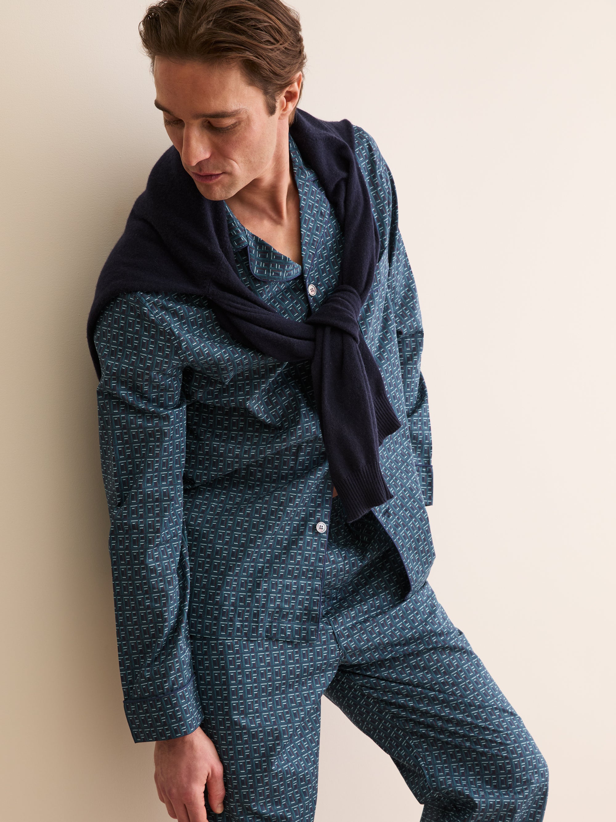 Men's Classic Fit Pyjamas DR Monogram Blue