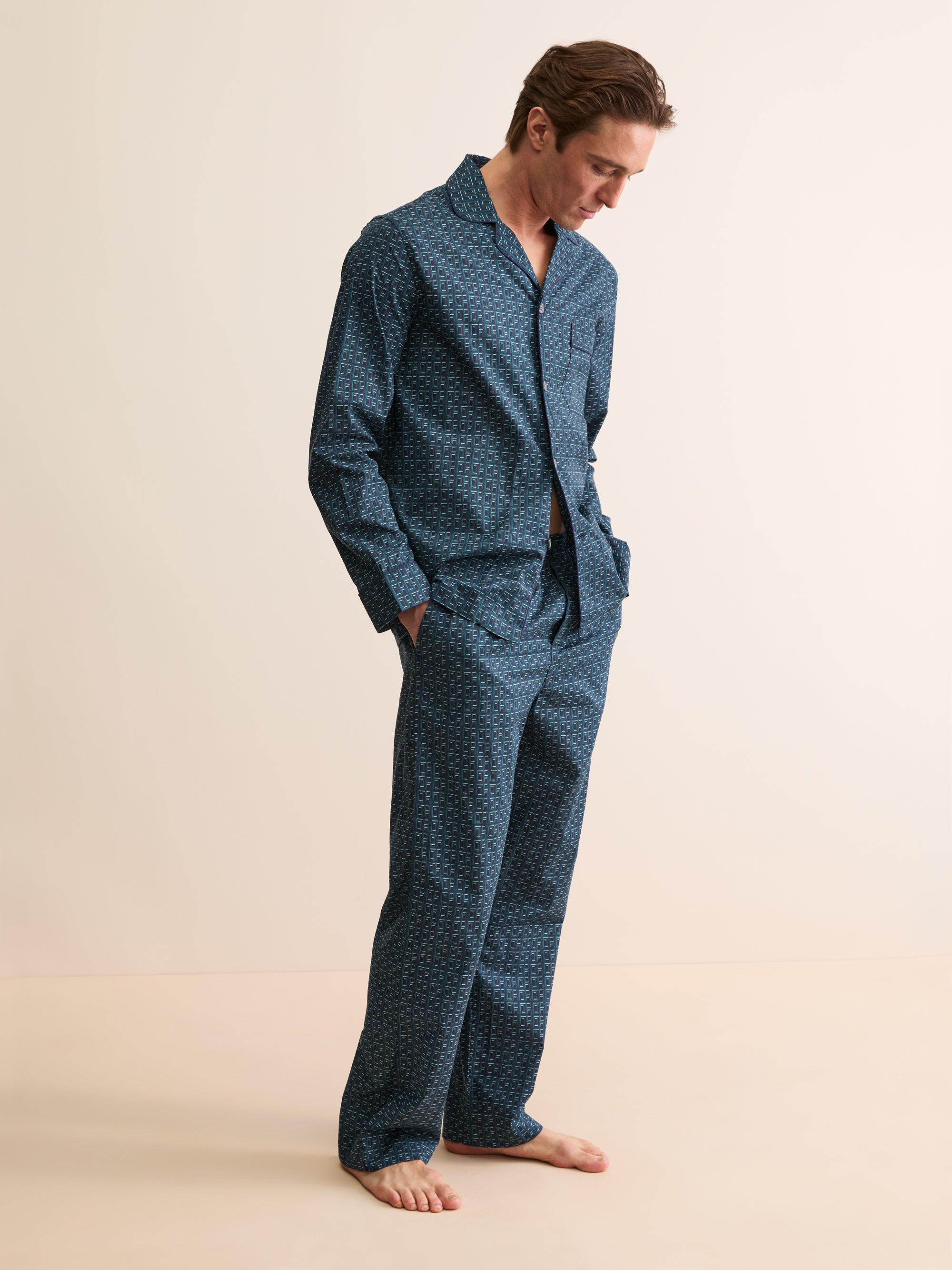 Men's Classic Fit Pyjamas DR Monogram Blue