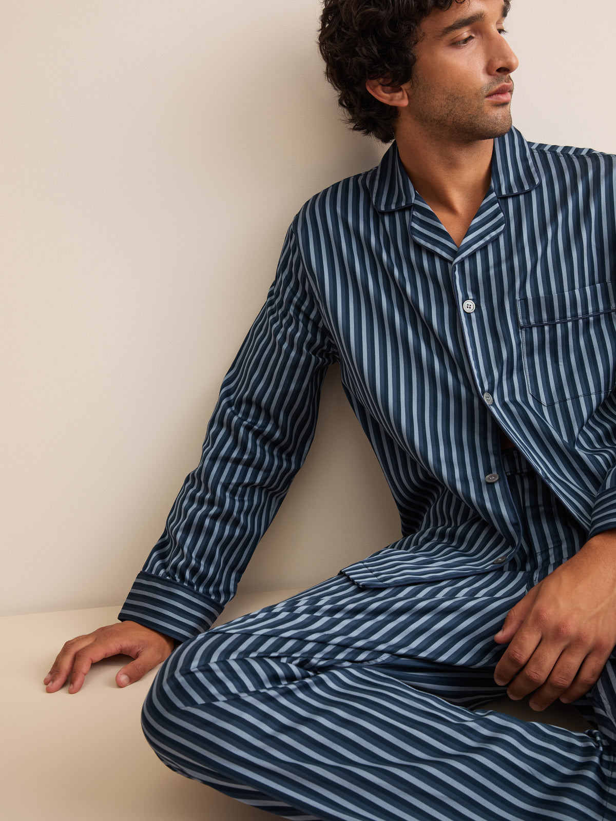 Wellington Cotton Pyjamas Blue Stripe