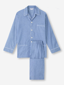Men's Classic Fit Pyjamas Amalfi Cotton Batiste Denim