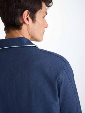 Men's Classic Fit Pajamas Balmoral 3 Brushed Cotton Navy
