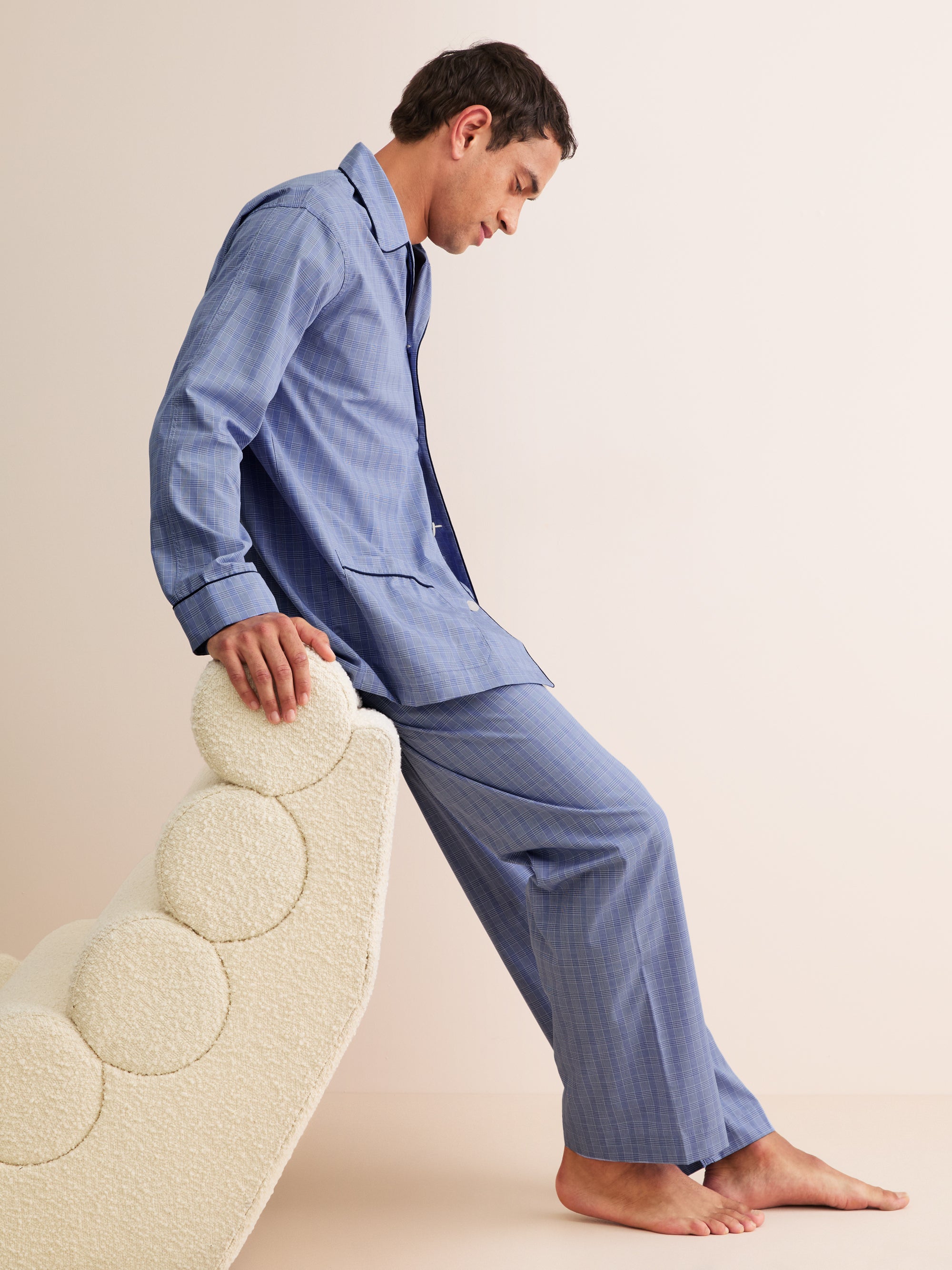 Men's Classic Fit Pyjamas Felsted 3 Cotton Blue
