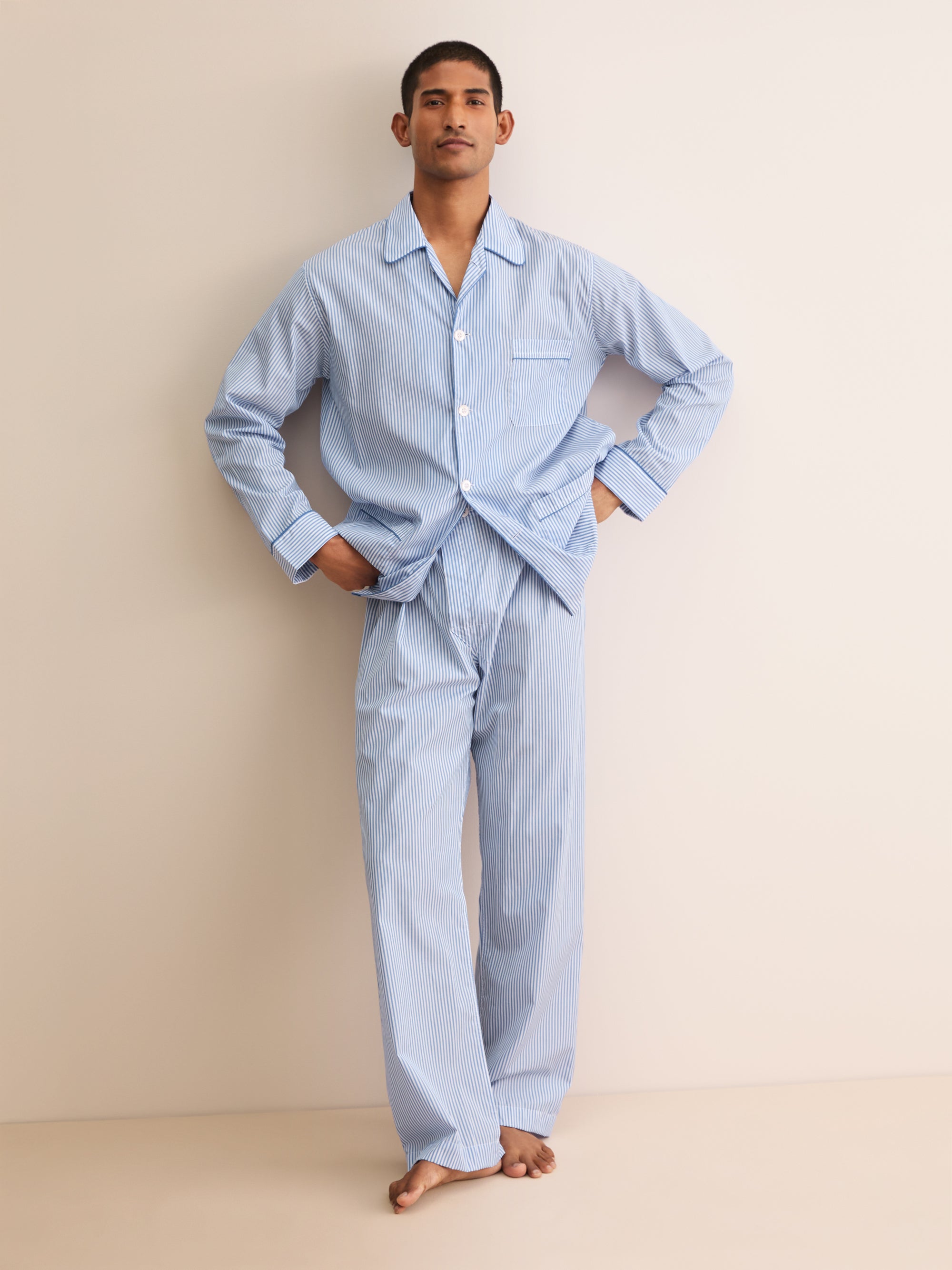 Men's Classic Fit Pyjamas James Cotton Blue 