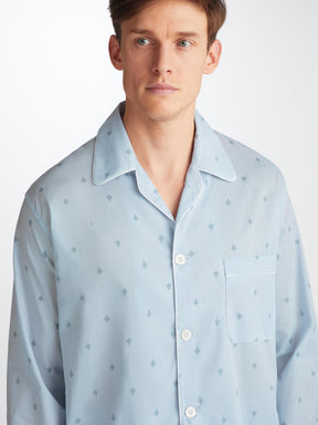 Men's Classic Fit Pyjamas Nelson 100 Cotton Batiste Blue
