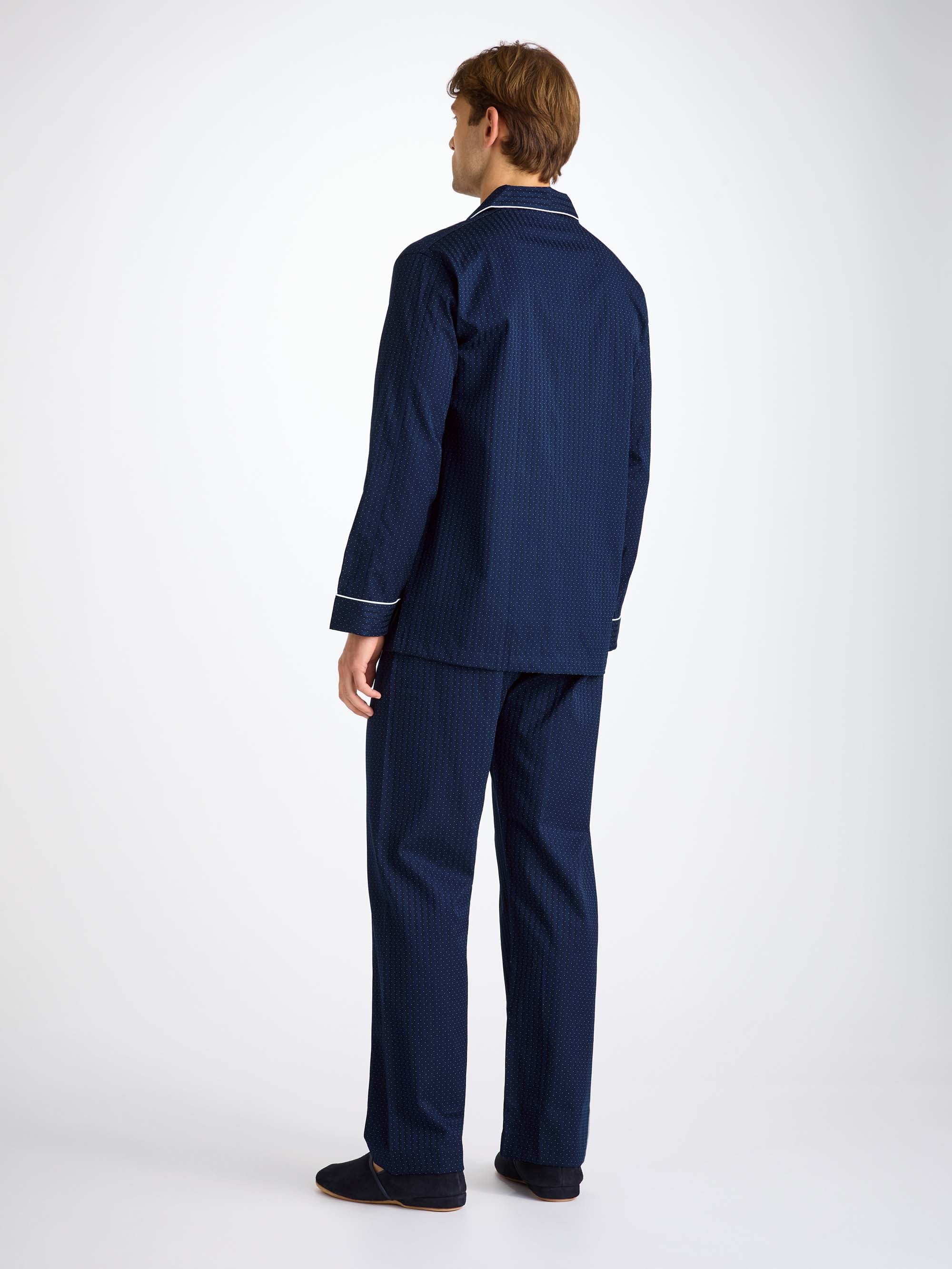 Men's Classic Fit Pyjamas Royal 40 Cotton Navy