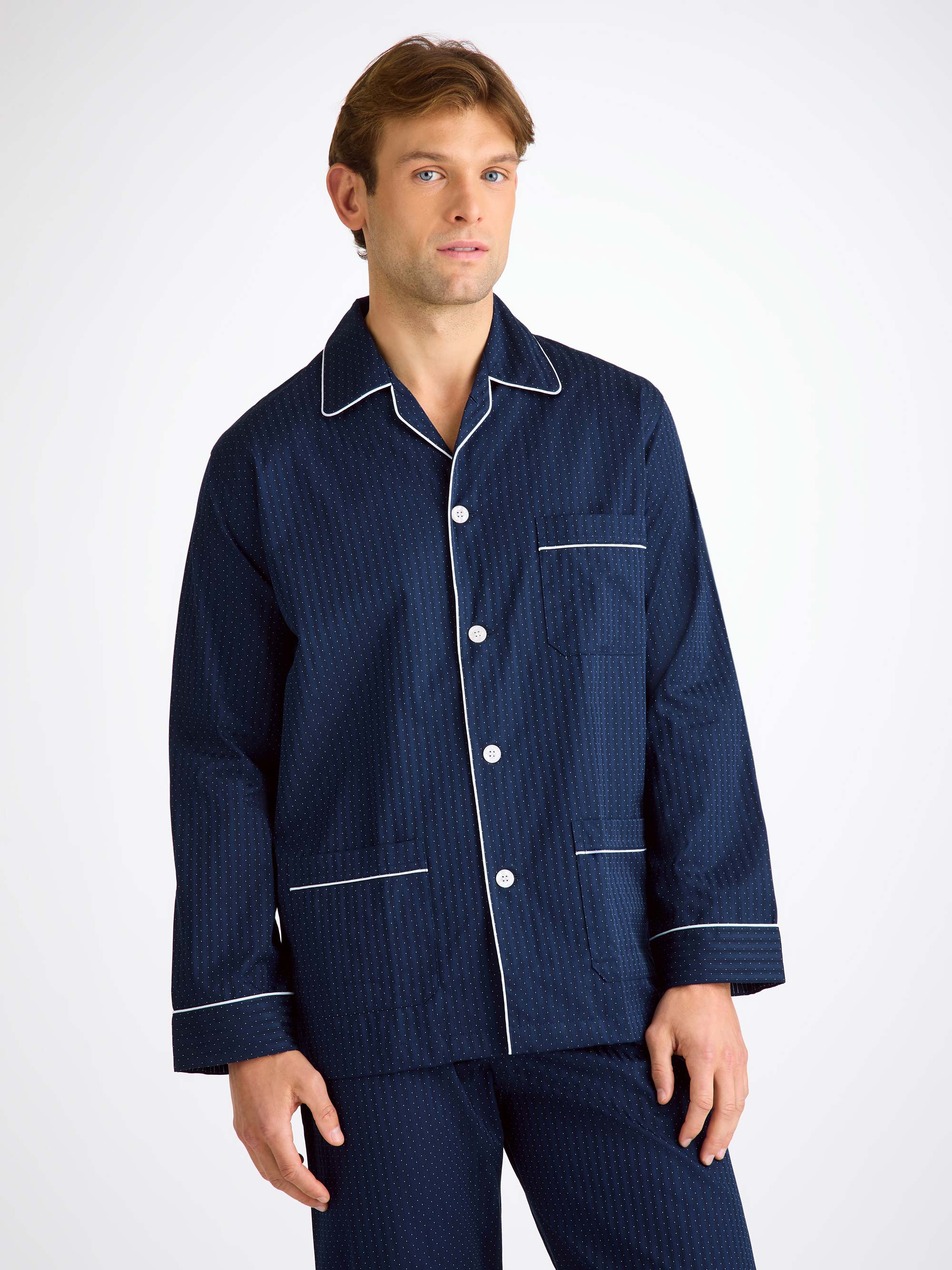 Men's Classic Fit Pyjamas Royal 40 Cotton Navy
