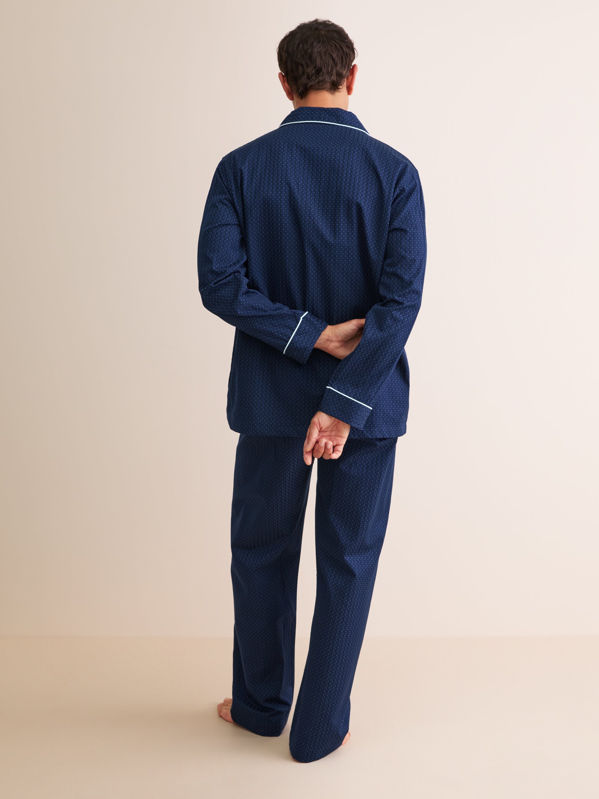 Men's Classic Fit Pyjamas Royal 40 Cotton Navy