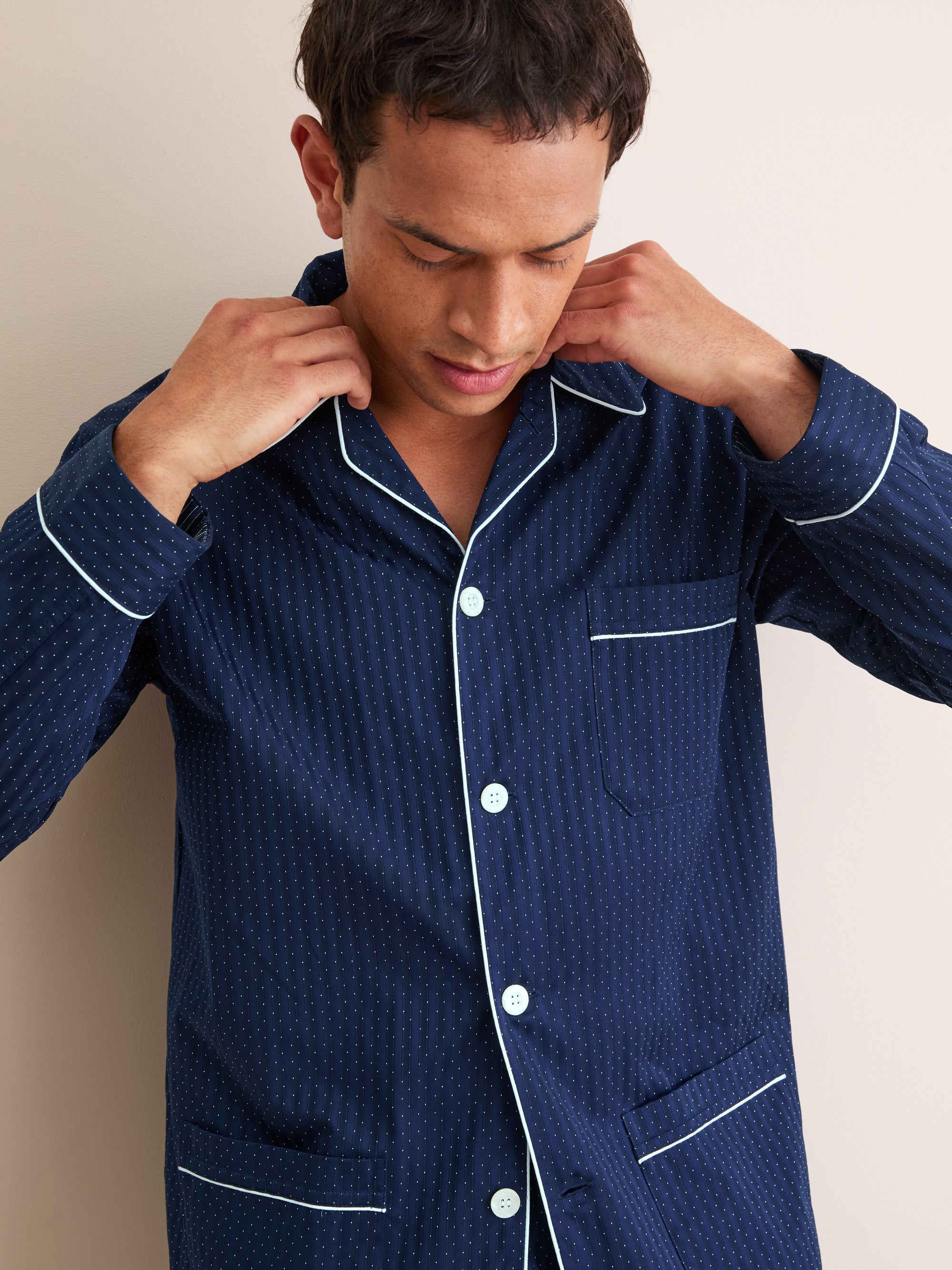 Men's Classic Fit Pyjamas Royal 40 Cotton Navy