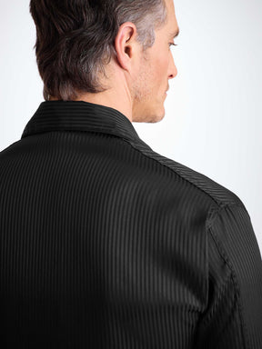 Men's Classic Fit Pajamas Woburn 8 Silk Satin Black