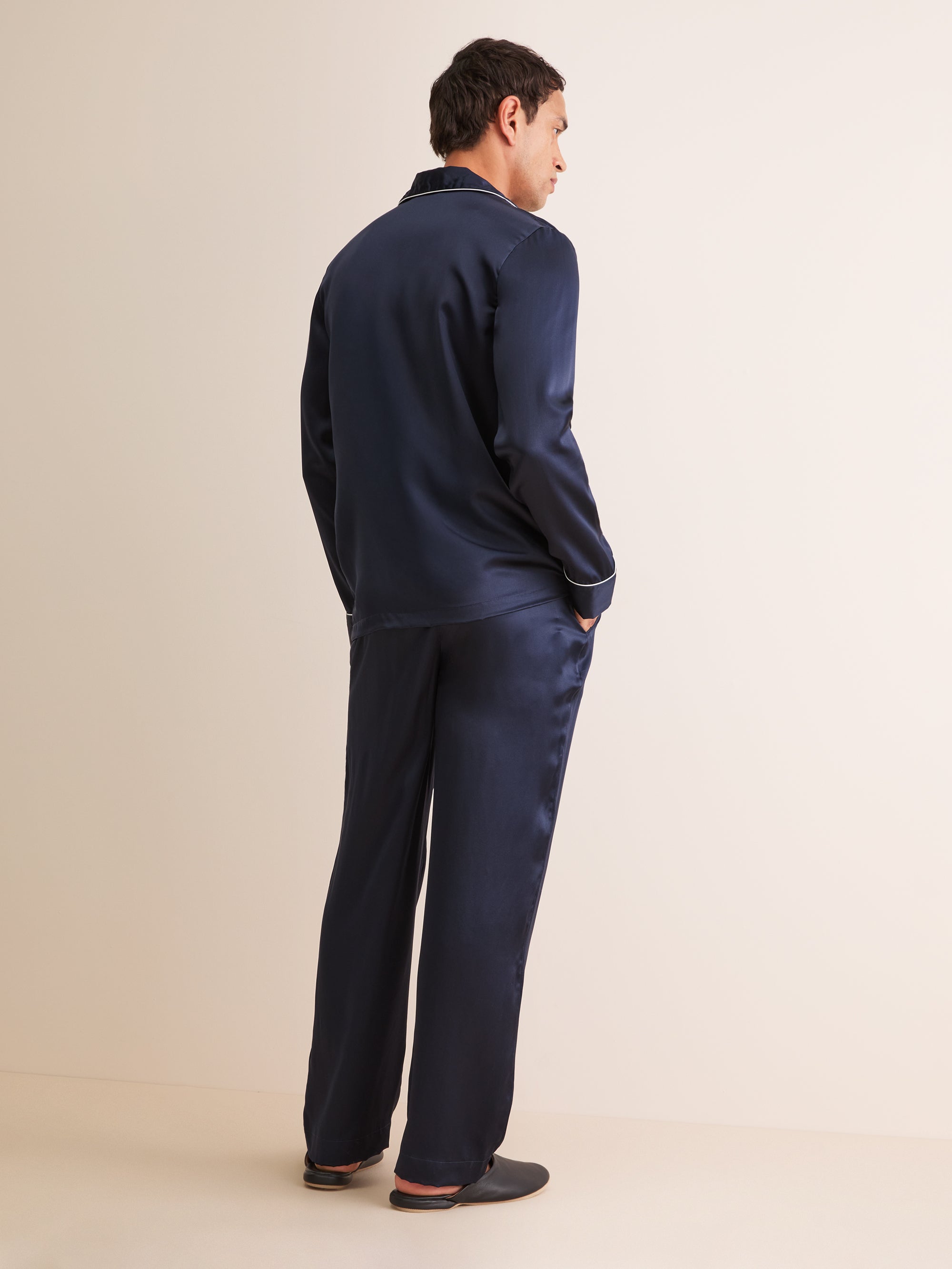 Men's Pyjamas Bailey Silk Satin Navy