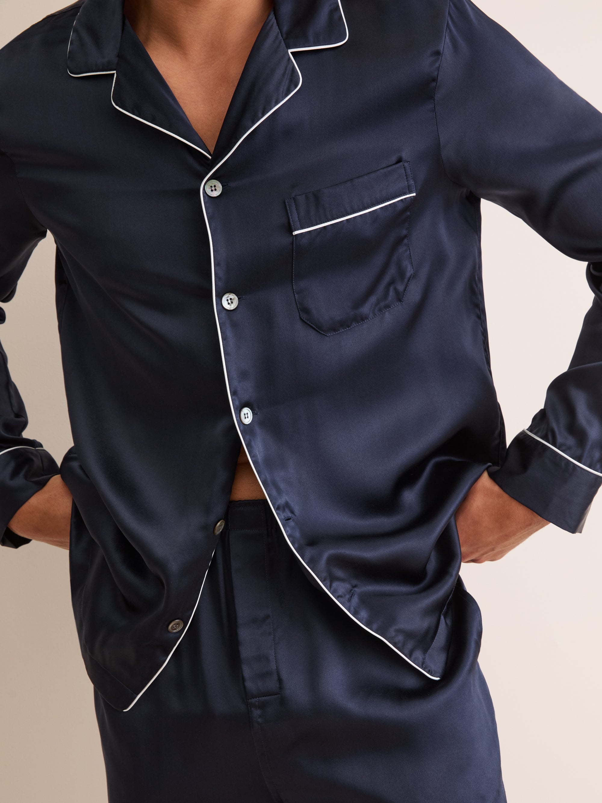 Men's Pyjamas Bailey Silk Satin Navy