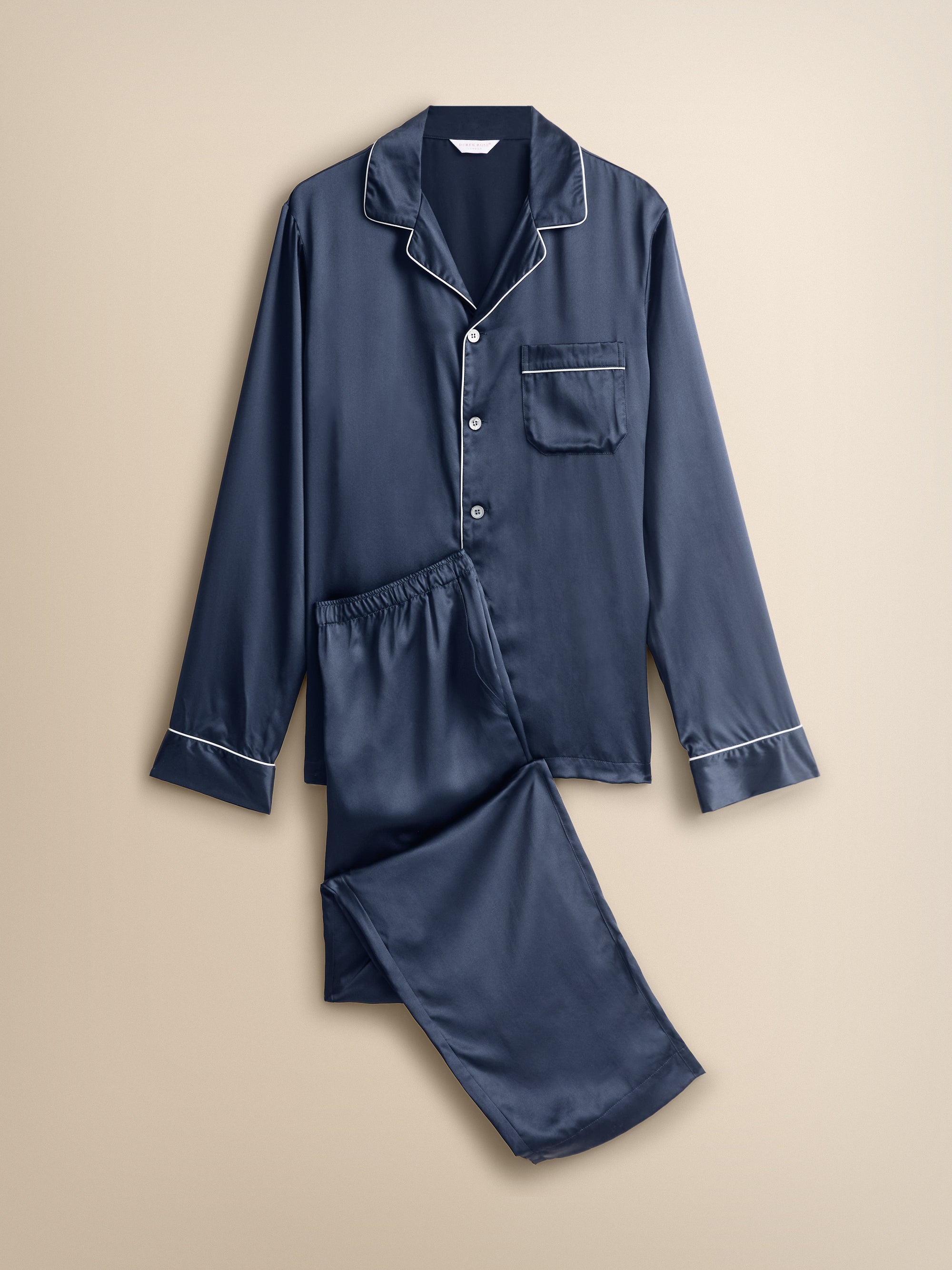 Bailey Silk Pyjamas Navy Blue