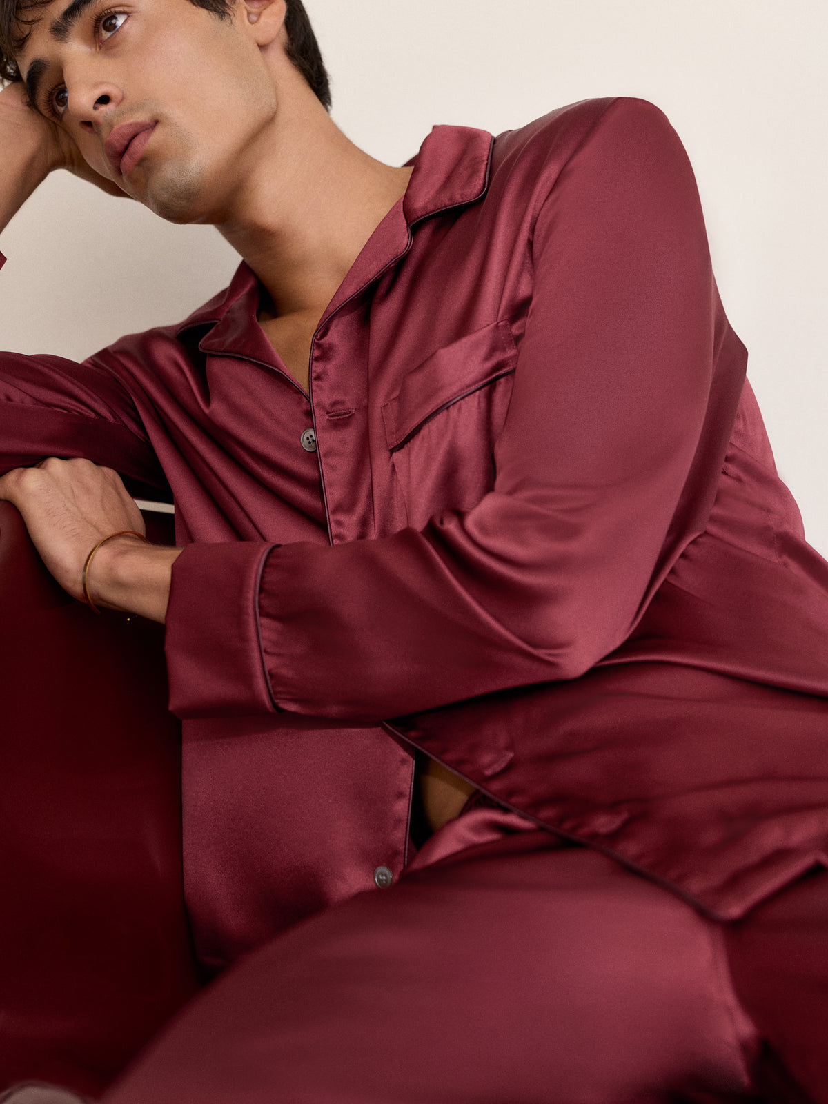 Bailey Silk Pyjamas Cabernet Red