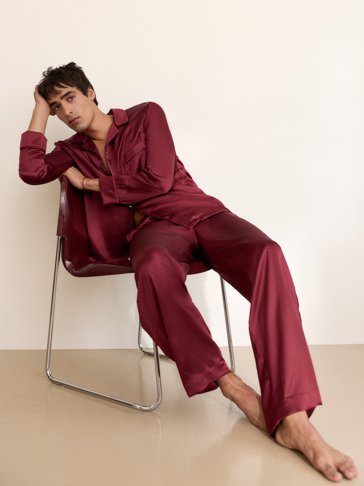 Bailey Silk Pyjamas Cabernet Red