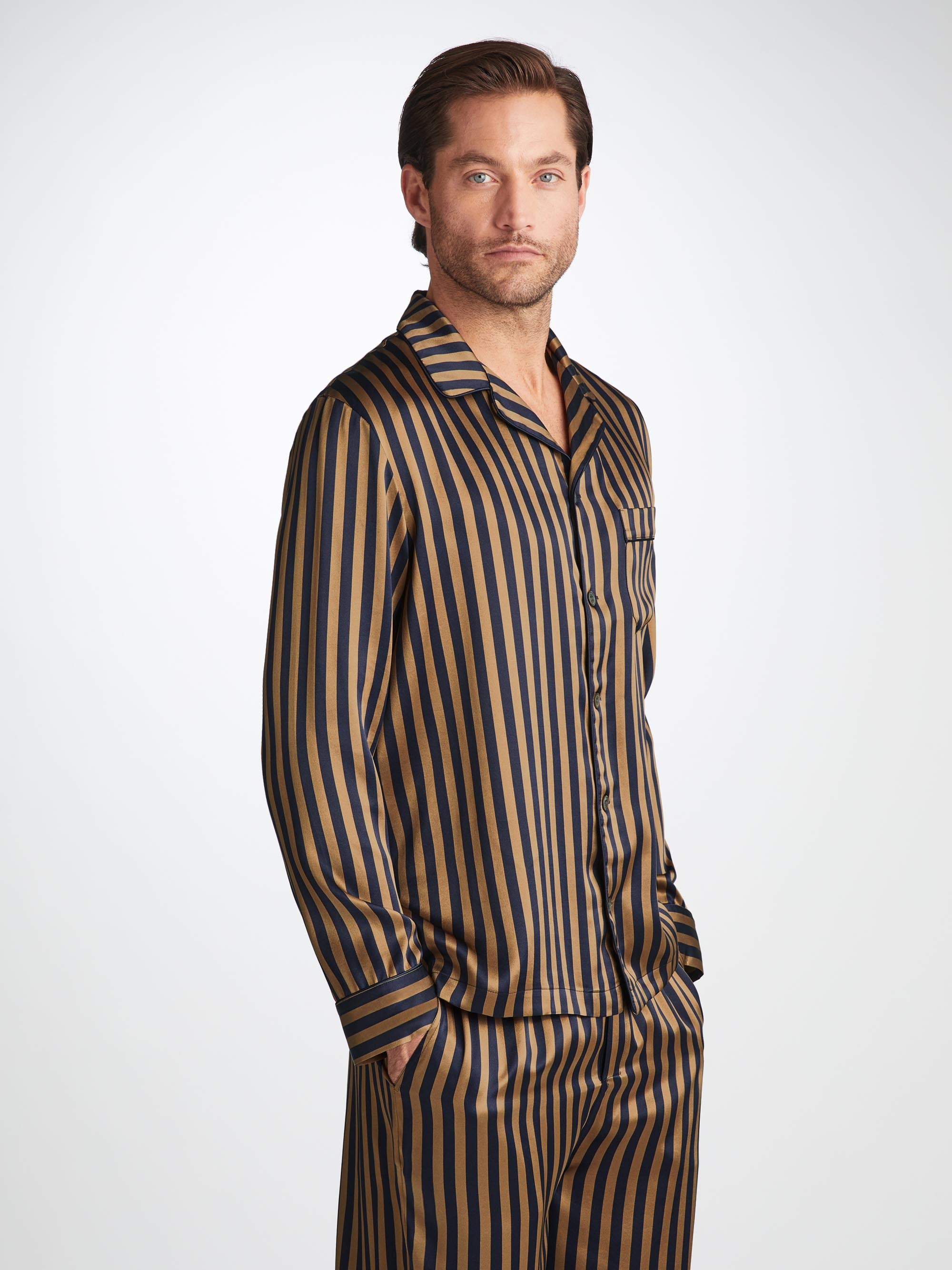 Men's Pyjamas Brindisi 107 Silk Satin Navy