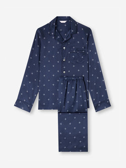 Men's Pyjamas Silk Satin Navy Sailor's Knot Print