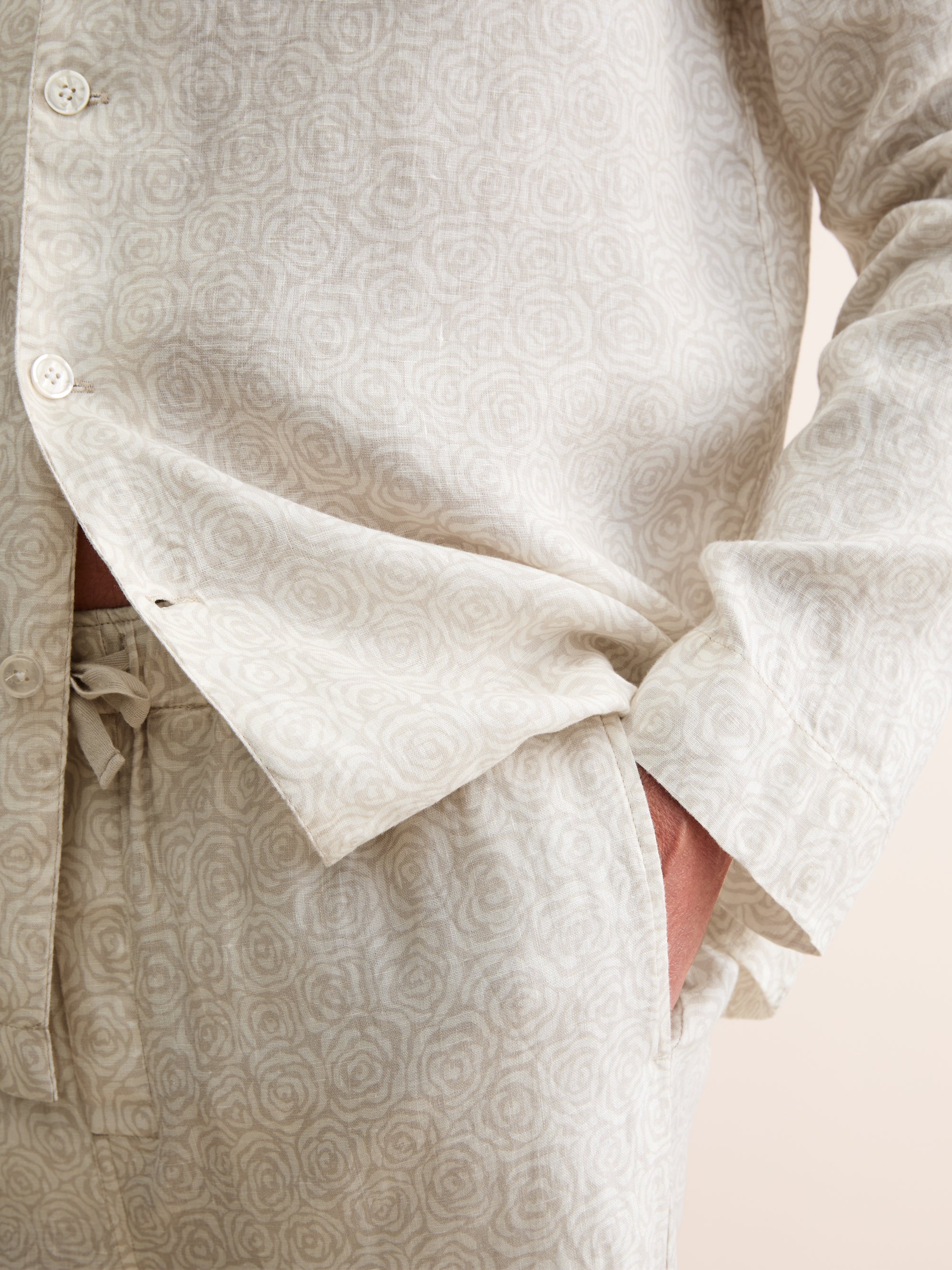 Men's Linen Pyjamas Milan Rose Sand