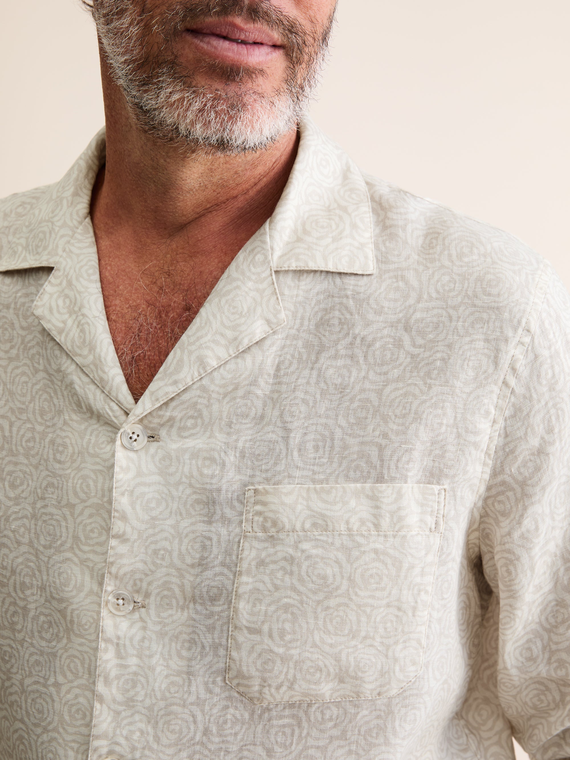 Men's Linen Pyjamas Milan Rose Sand