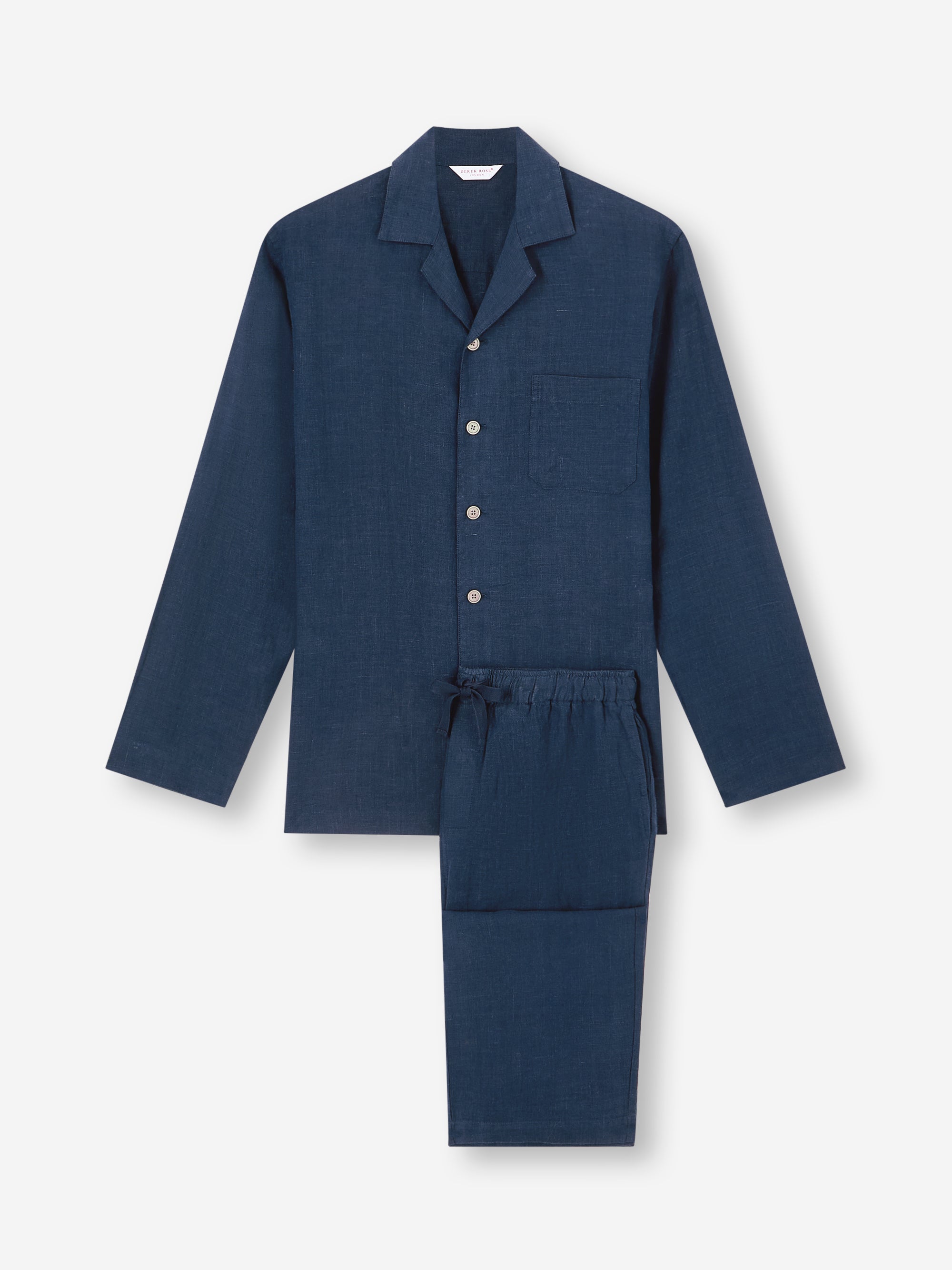 Men's Pyjamas Sicily Linen Navy