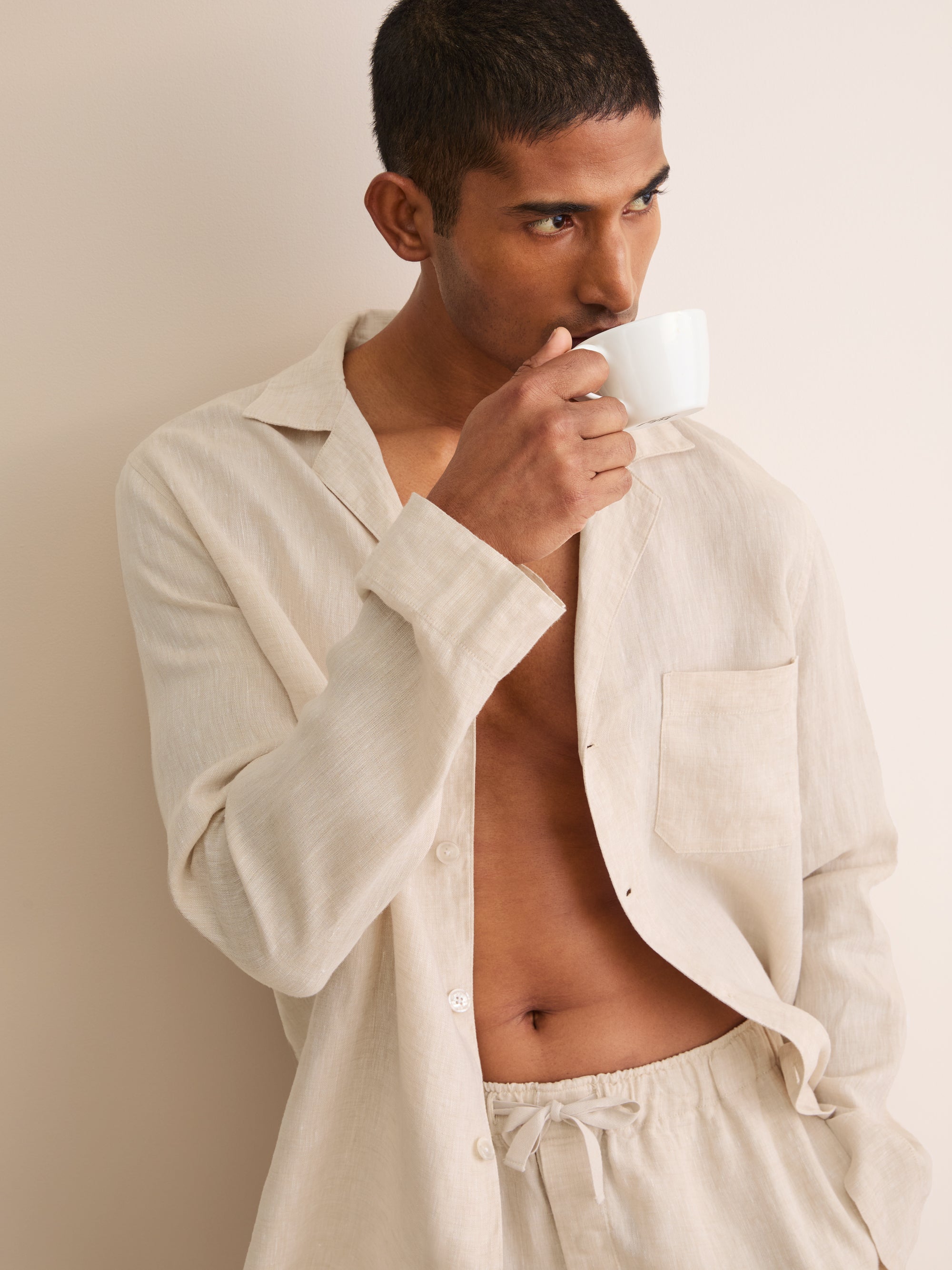 Men's Pyjamas Sicily Linen Sand