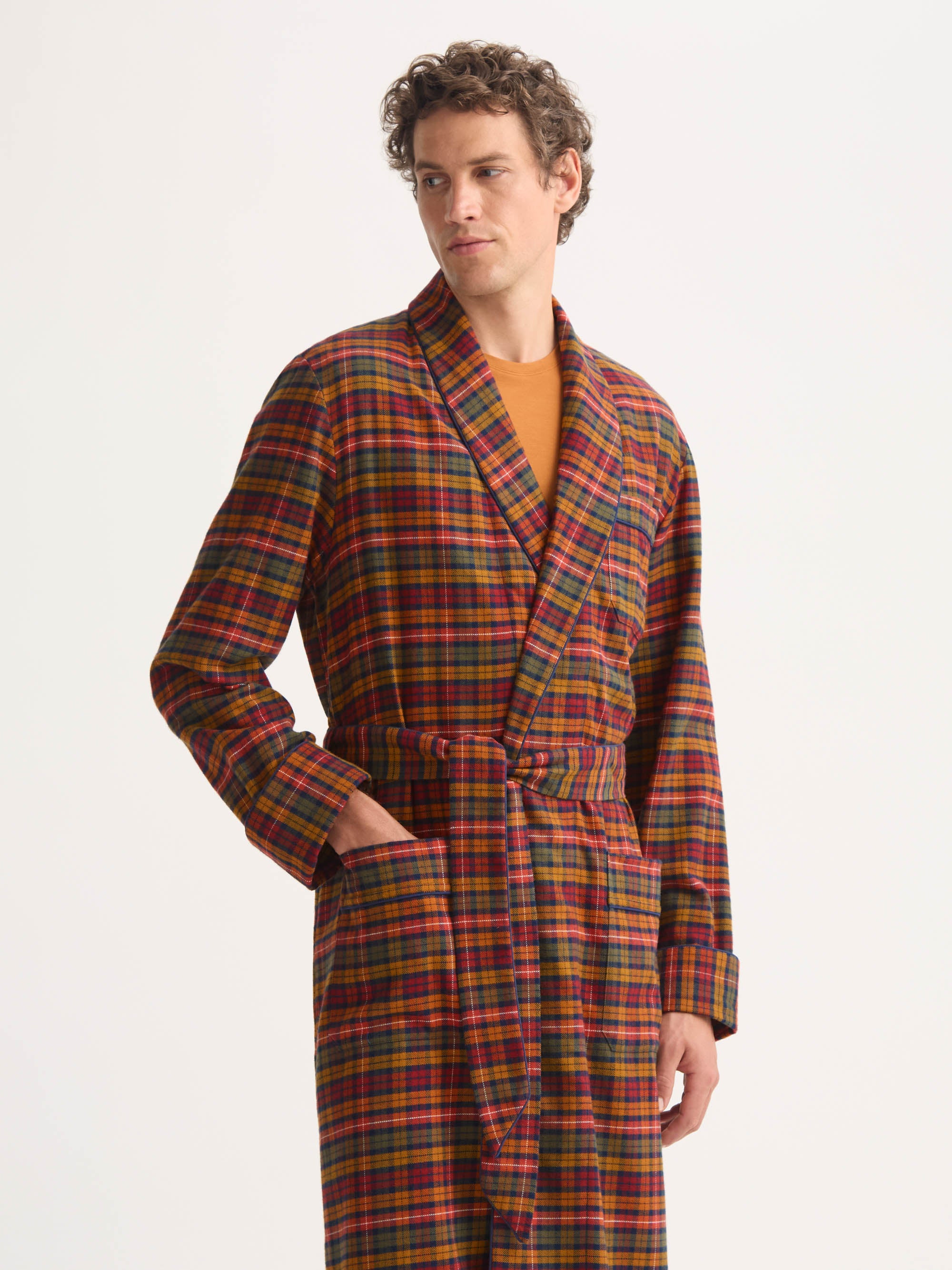 Men's Robe Kelburn Brushed Cotton Multicolor Check
