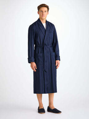 Men's Robe Lingfield Cotton Navy