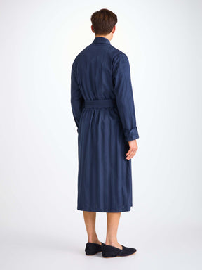 Men's Robe Lingfield Cotton Navy