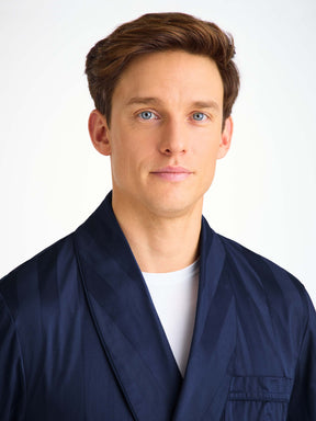Men's Robe Lingfield Cotton Navy