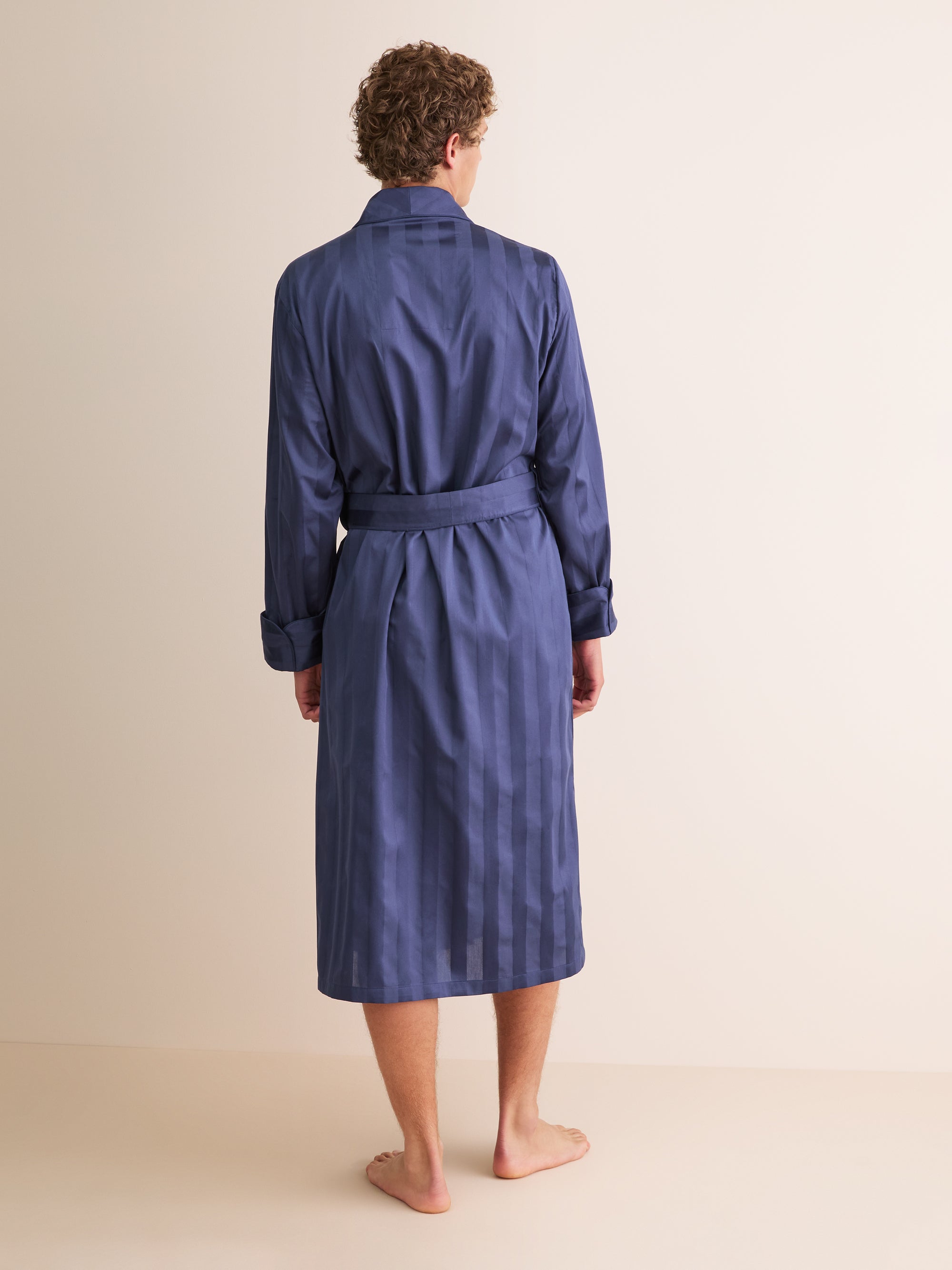 Men's Robe Lingfield Cotton Navy