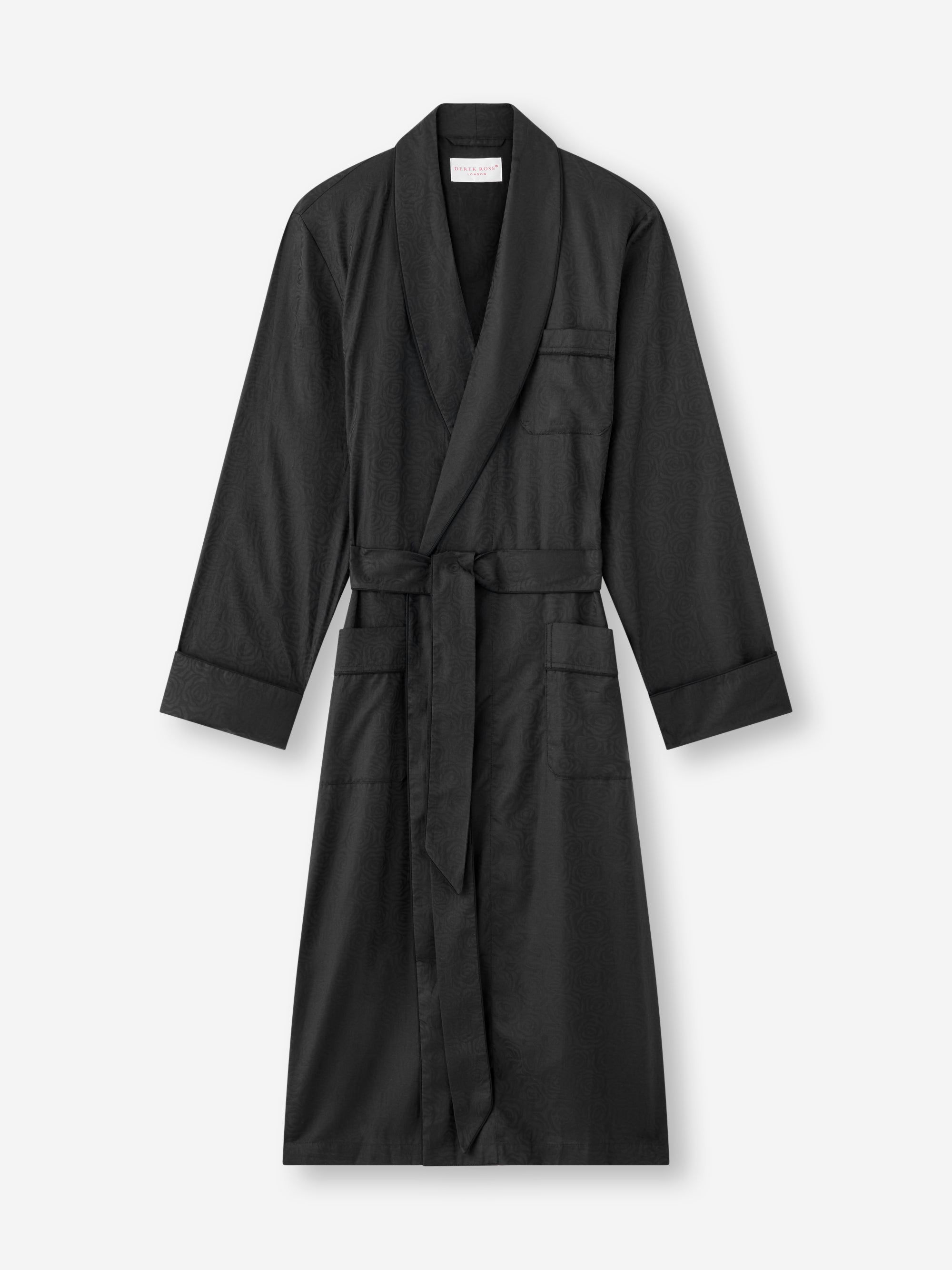 Men's Dressing Gown Paris Cotton Jacquard Black Rose
