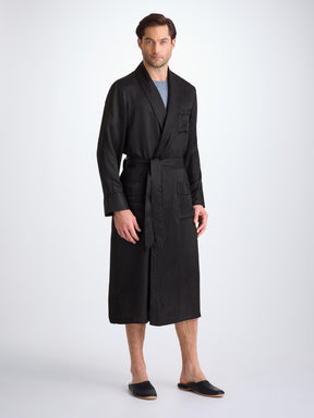Men's Robe Woburn 8 Silk Satin Black