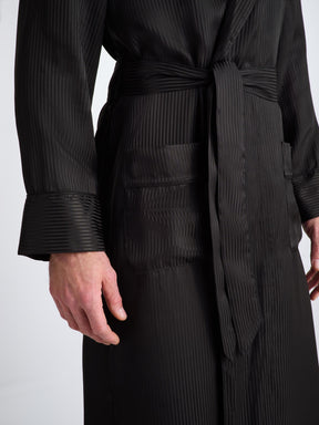 Men's Robe Woburn 8 Silk Satin Black