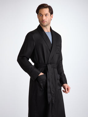 Men's Robe Woburn 8 Silk Satin Black