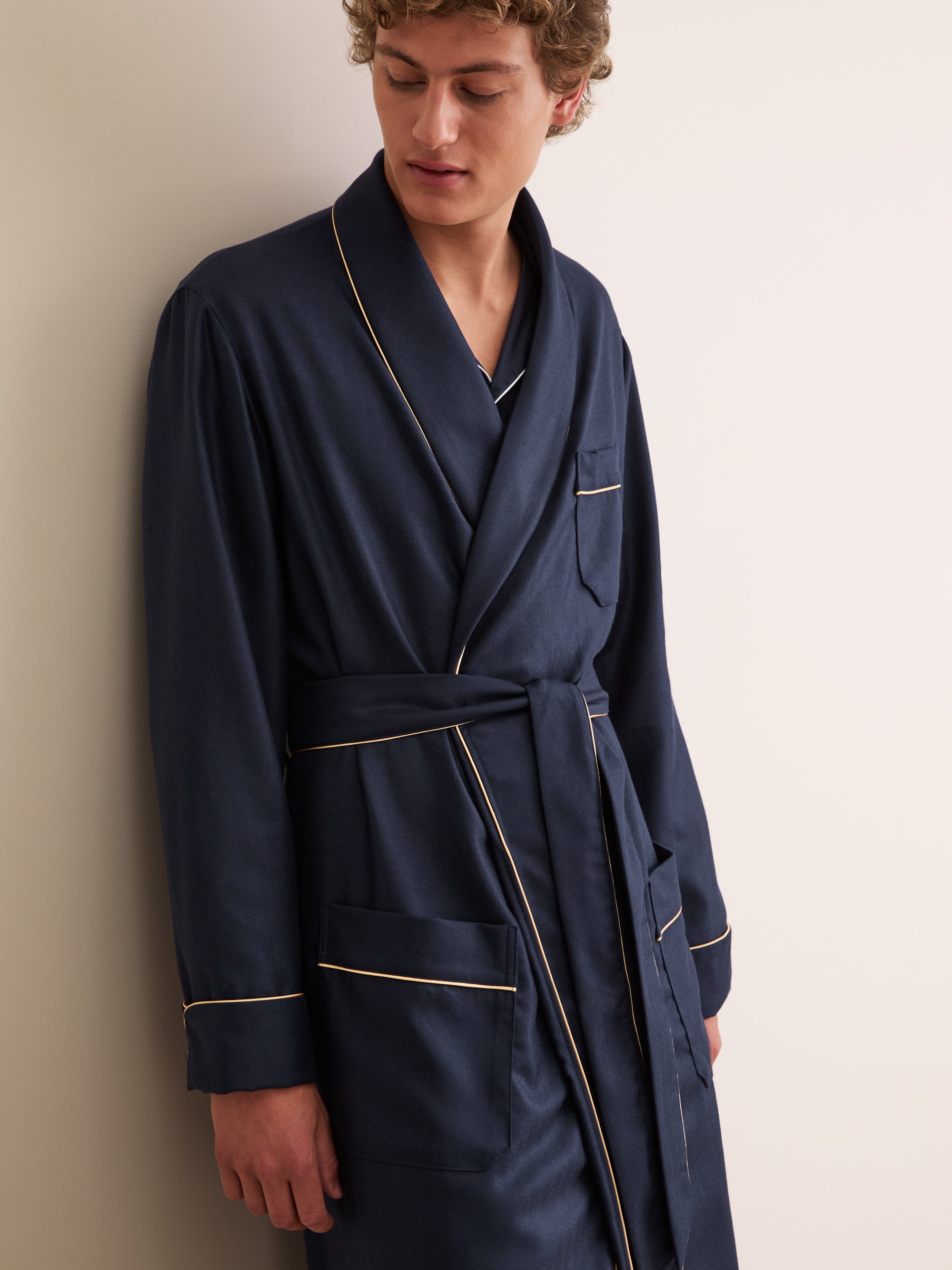 Men's Robe Duke Cashmere Navy
