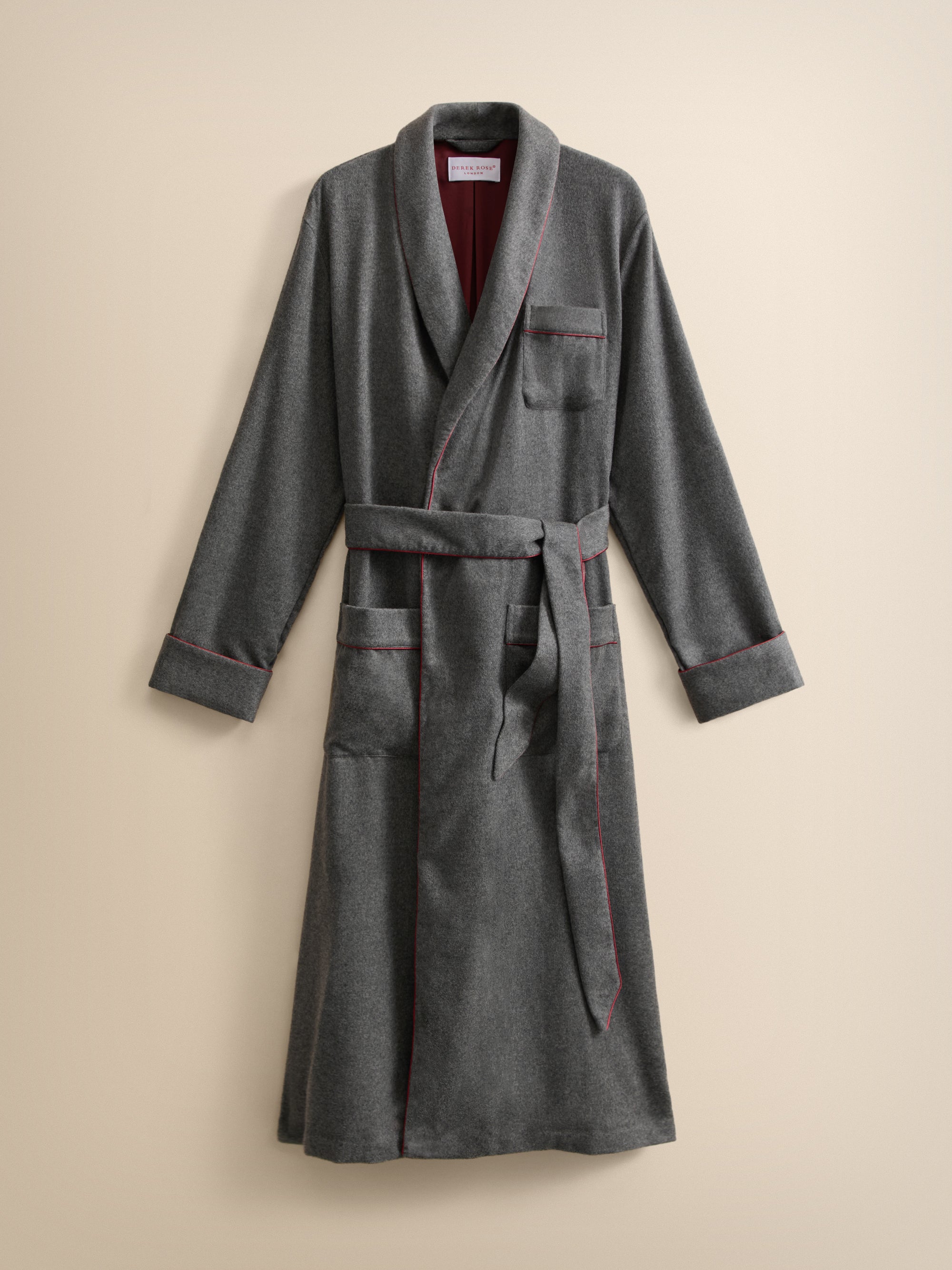 Duke Cashmere Dressing Gown Charcoal Grey