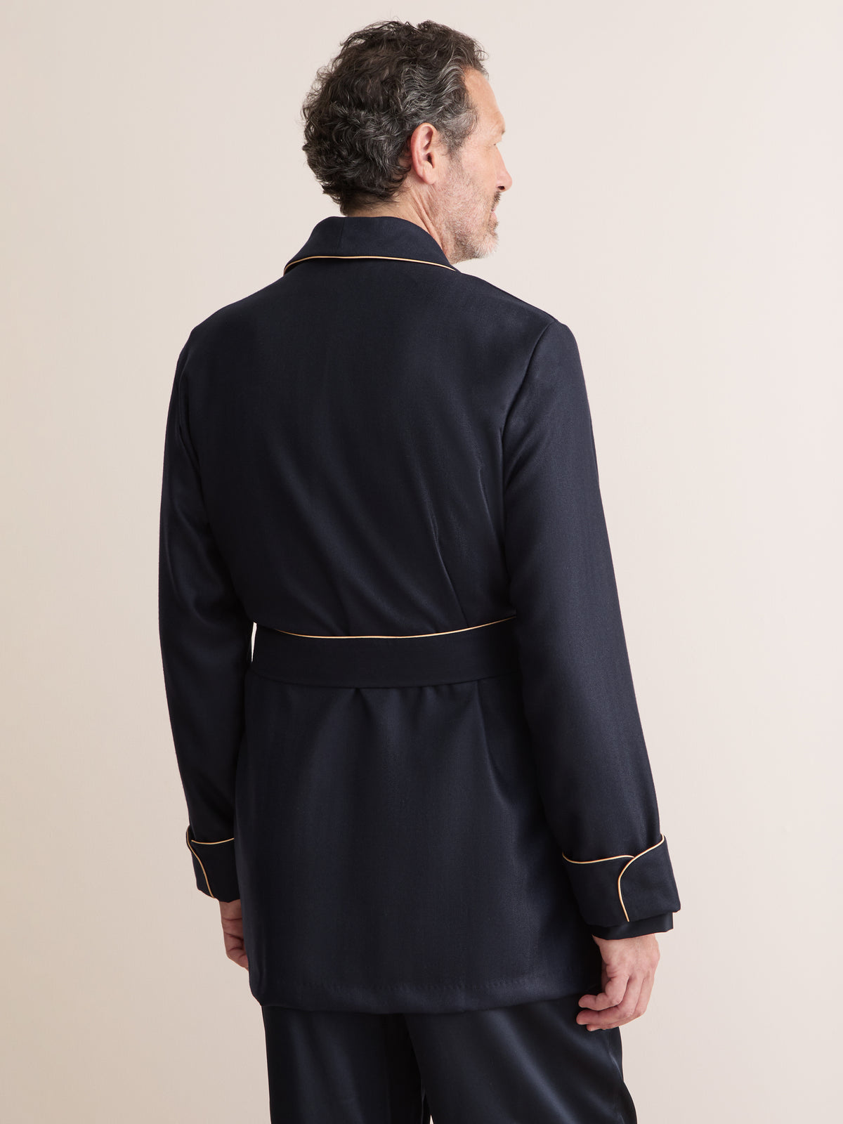 Duke Cashmere Smoking Jacket Navy Blue