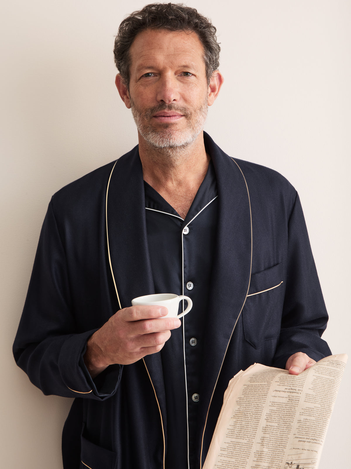 Duke Cashmere Smoking Jacket Navy Blue