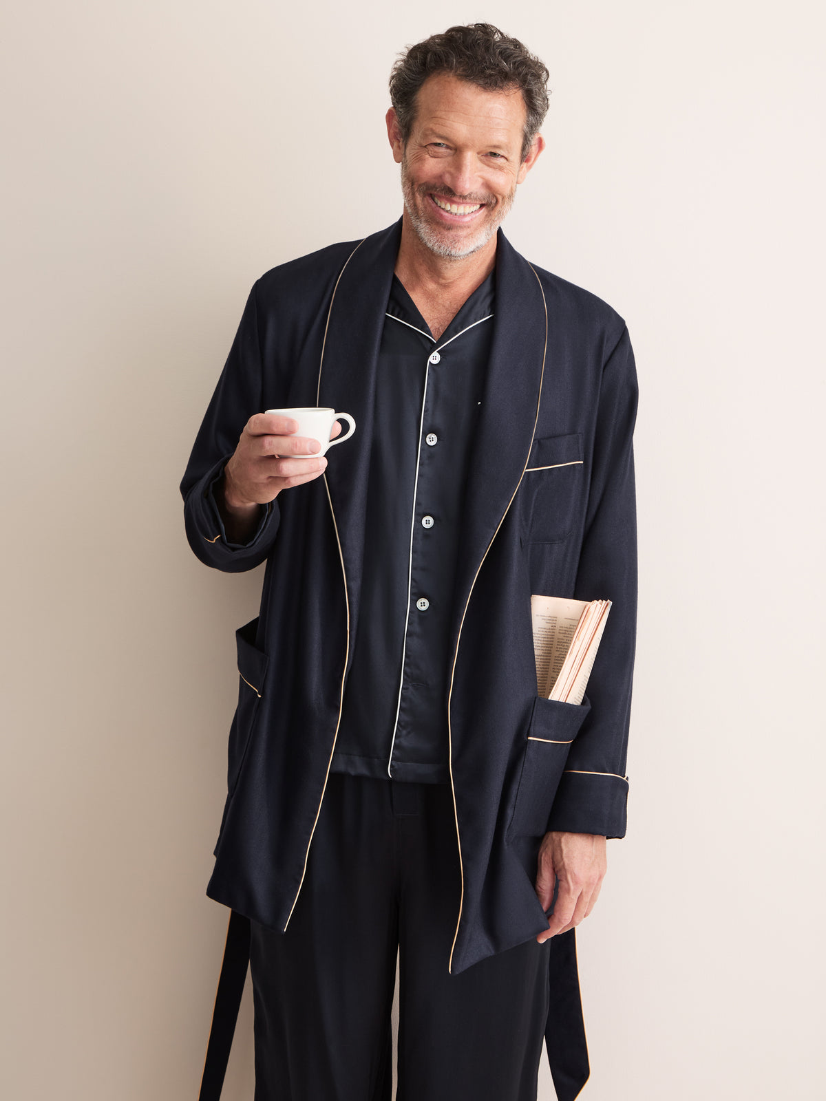 Duke Cashmere Smoking Jacket Navy Blue