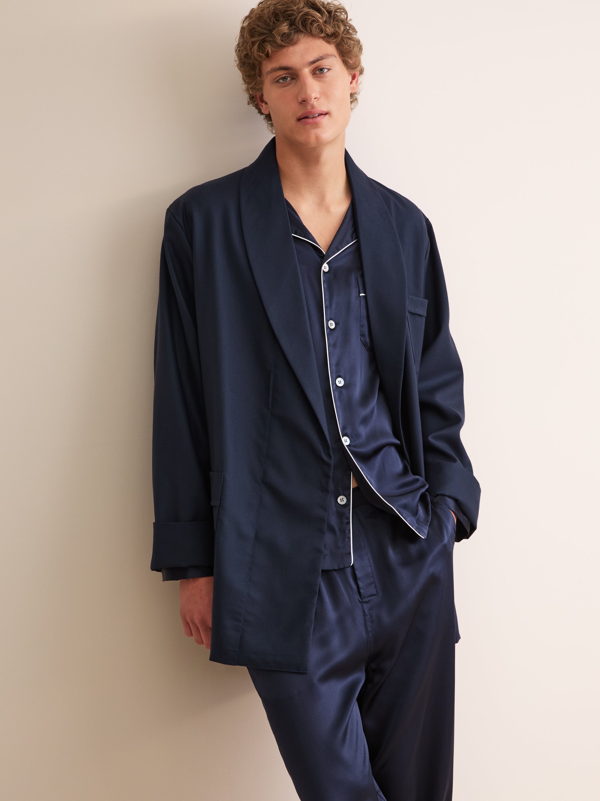Men's Smoking Jacket Westminster 2 Wool Navy