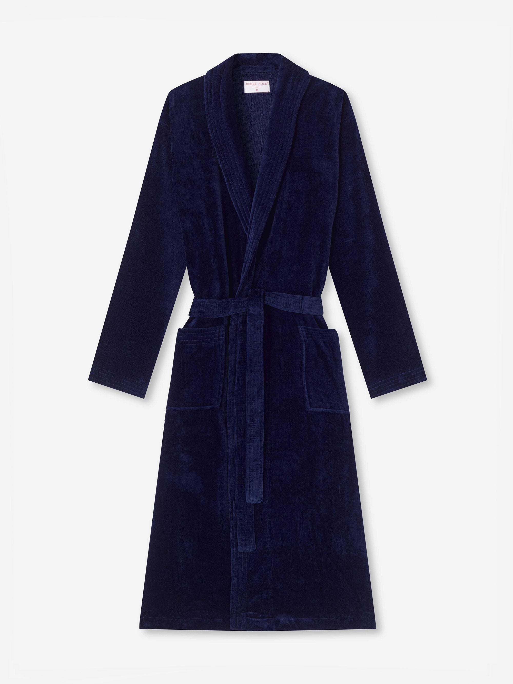 Derek Rose Men's Bathrobe Triton 10 Terry Cotton Navy