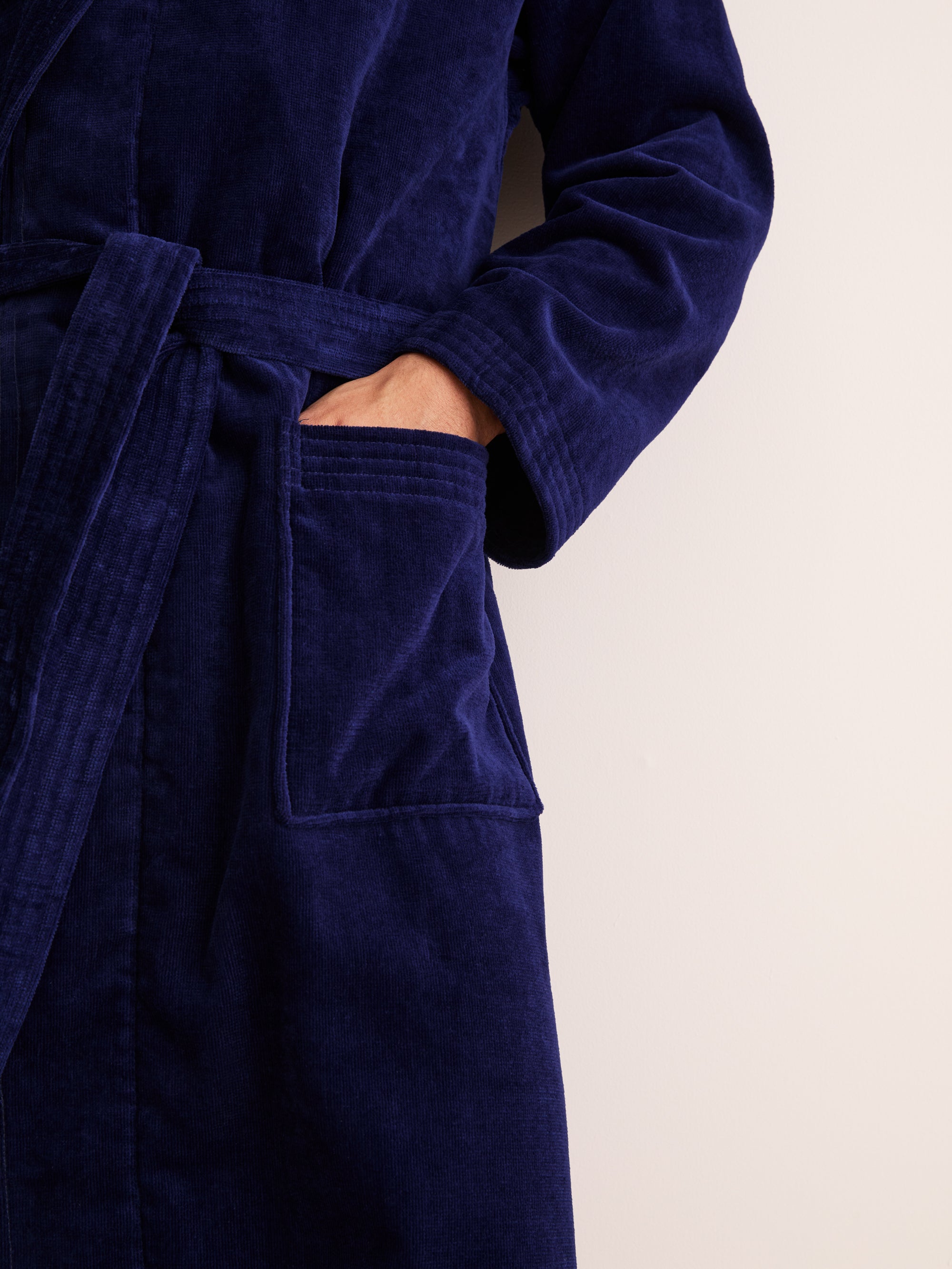 Men's Bathrobe Triton 10 Terry Cotton Navy
