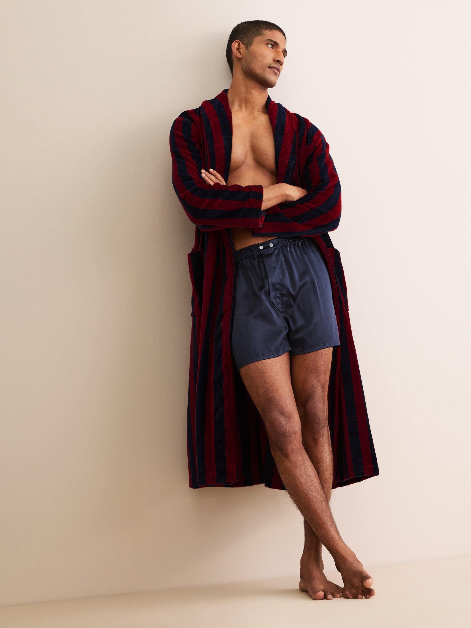 Men's Bathrobe Aston Terry Cotton Red