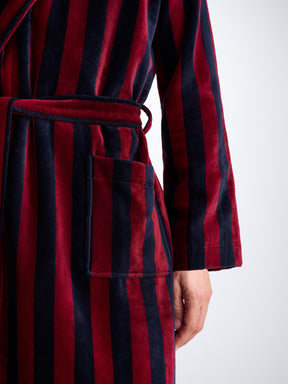 Men's Bathrobe Aston Terry Cotton Red