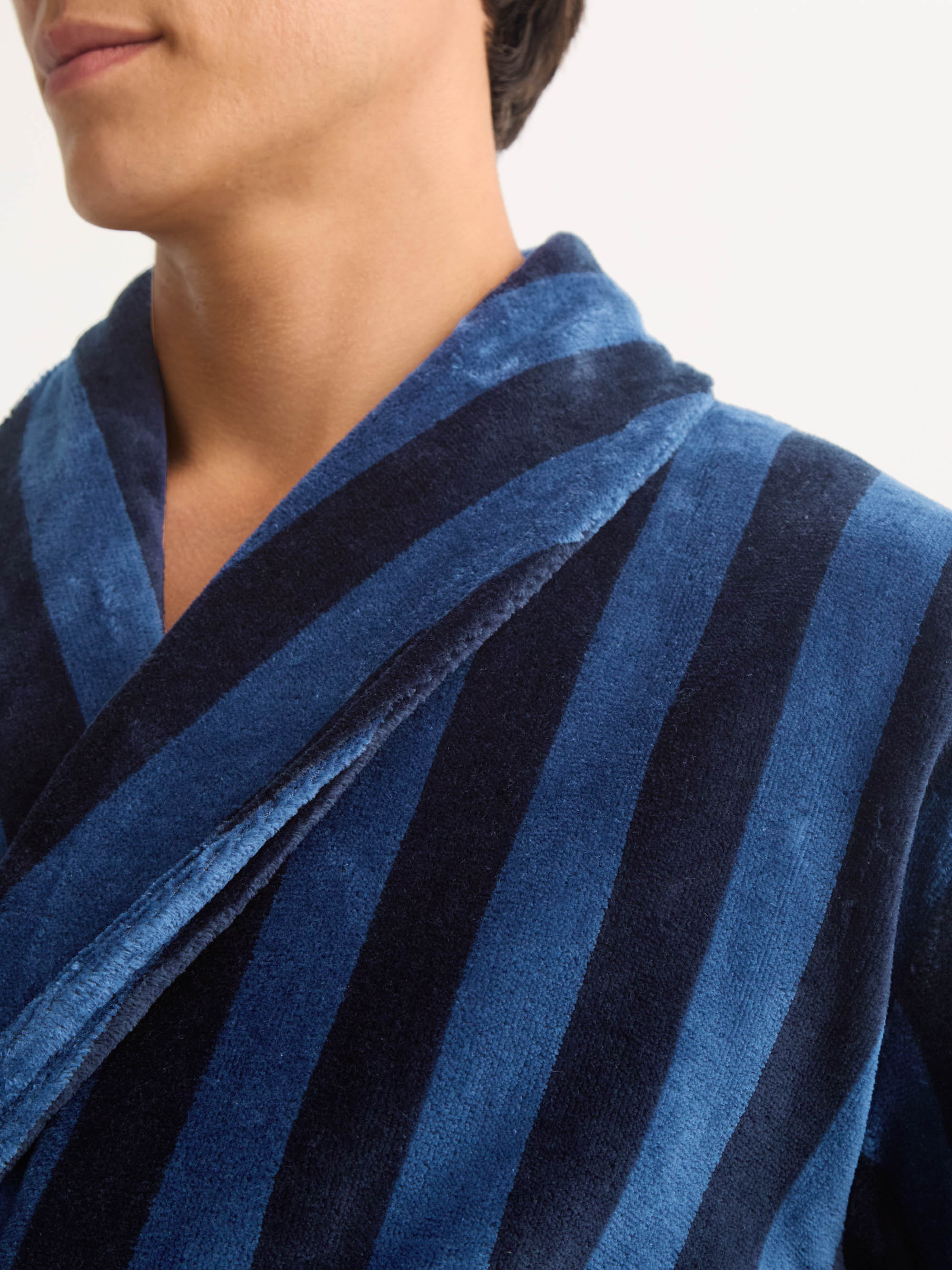 Men's Bathrobe Aston Terry Cotton Navy