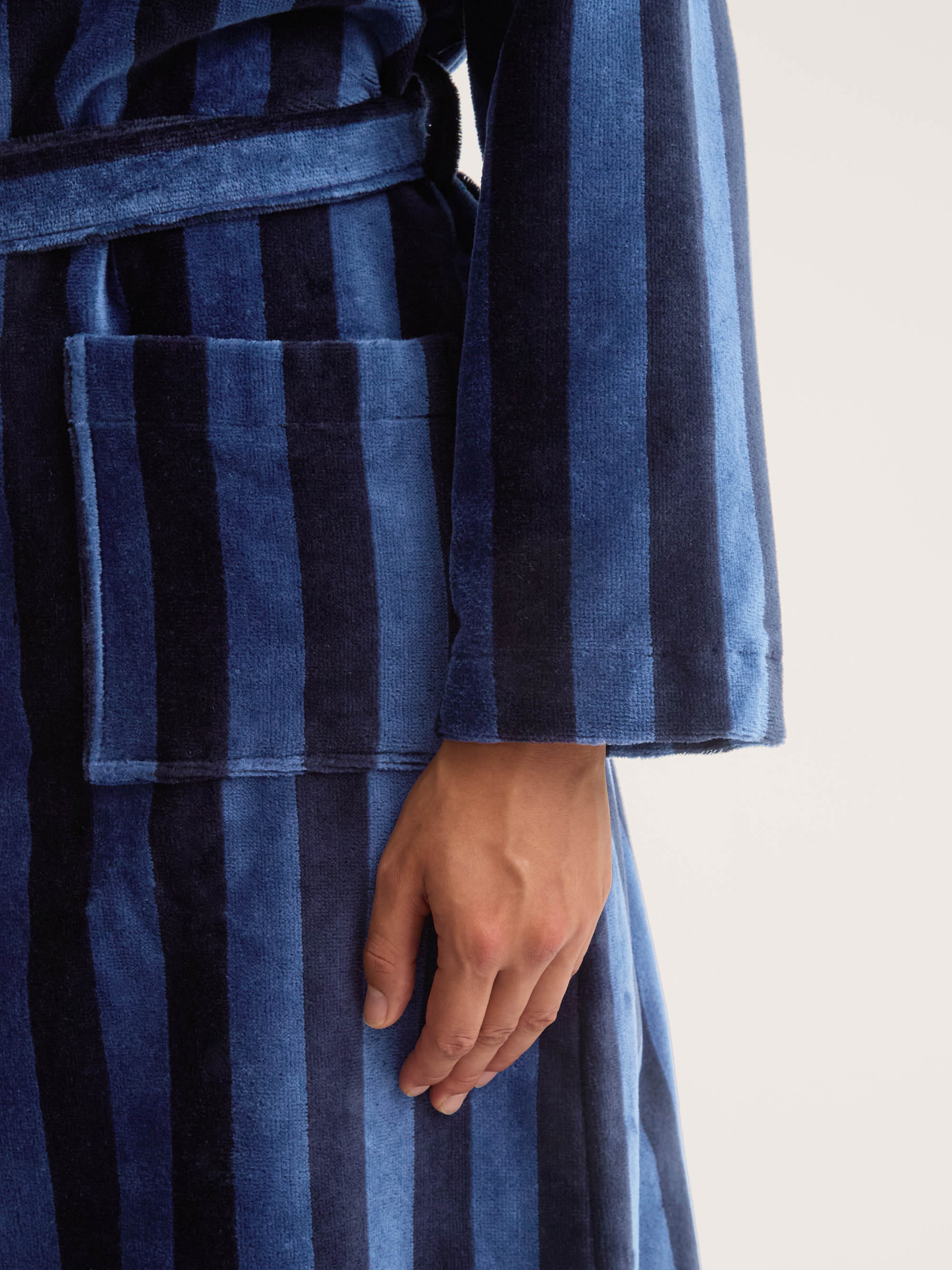 Men's Bathrobe Aston Terry Cotton Navy